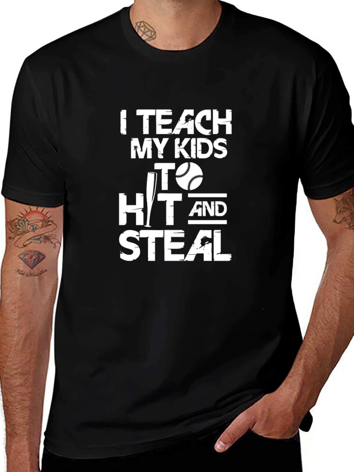 Variant 3 of I Teach My Kids To Hit and Steal Baseball T-Shirt