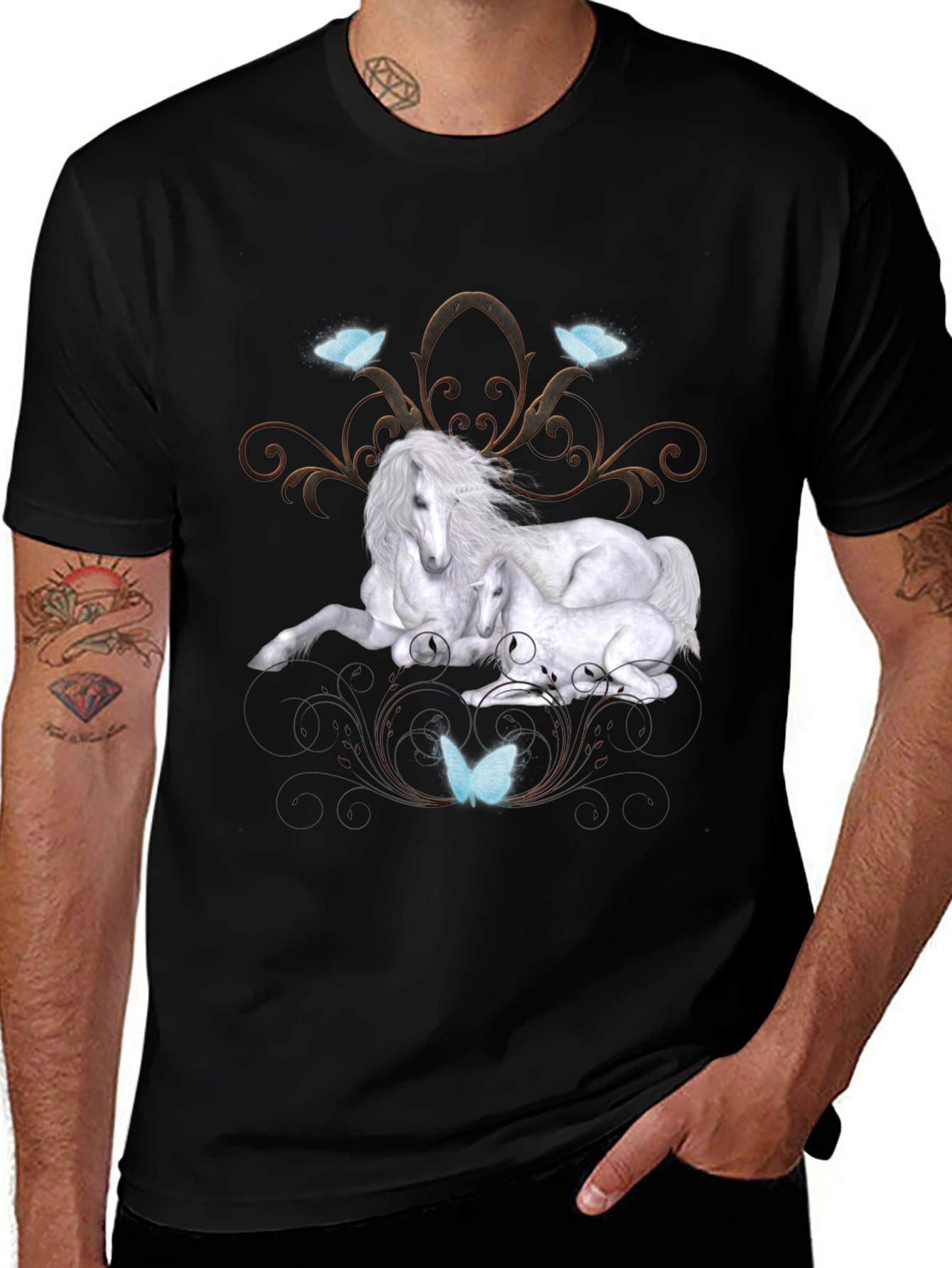 Variant 3 of Unicorn & Butterfly Graphic Tee