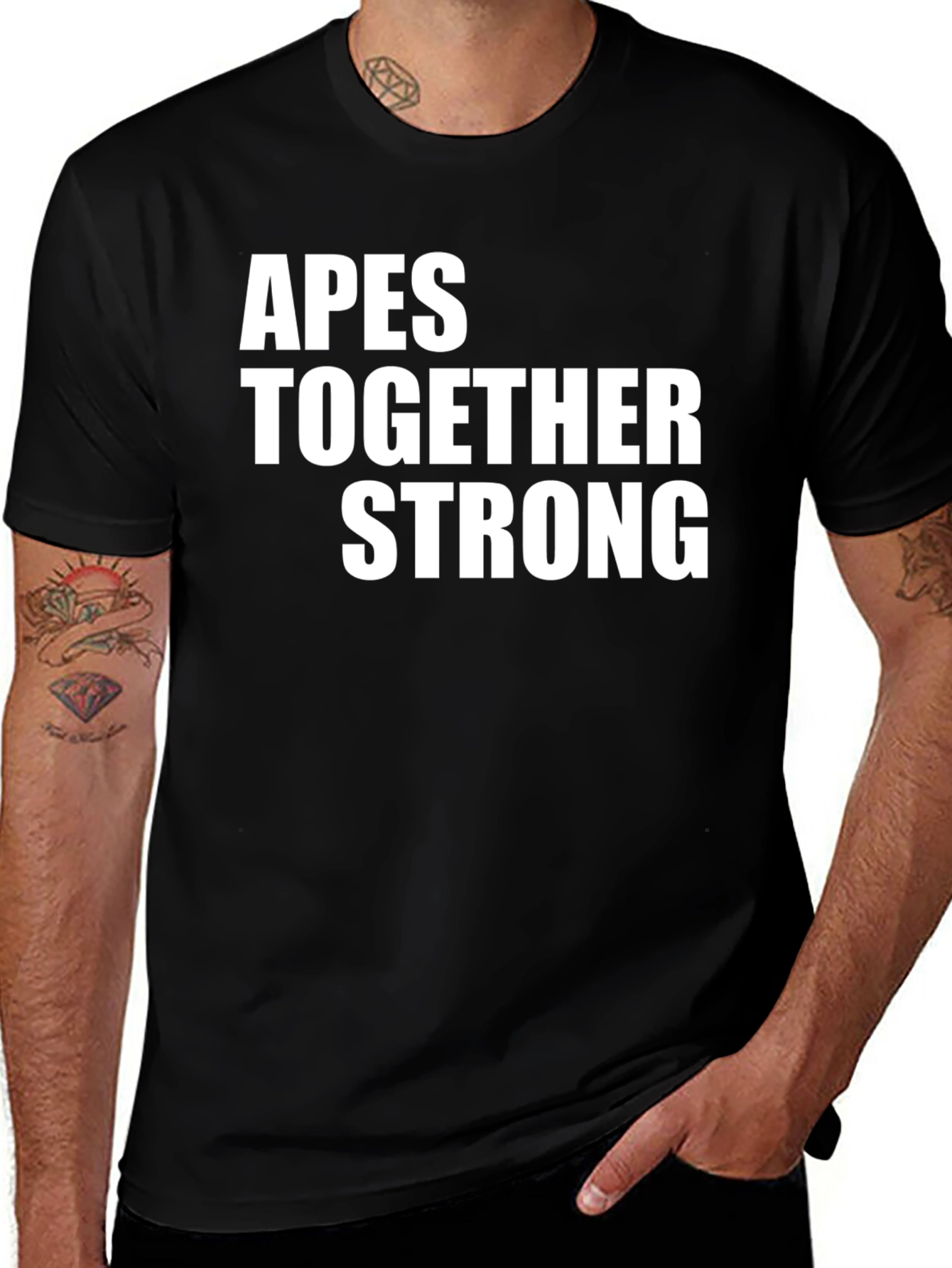 Variant 28 of Apes Together Strong Graphic T-Shirt - Black Cotton Tee
