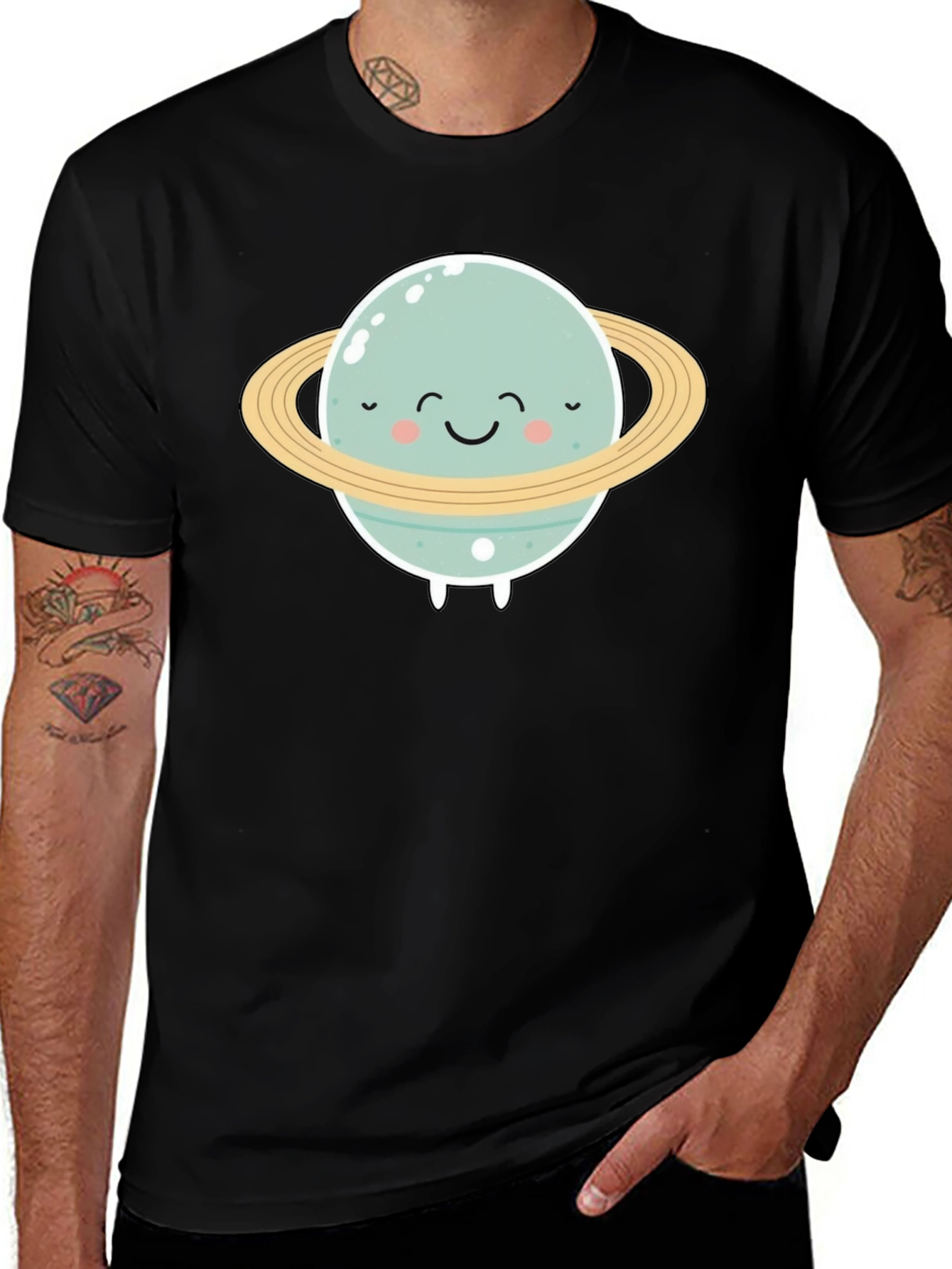 Variant 4 of Cute Saturn Planet Graphic Tee