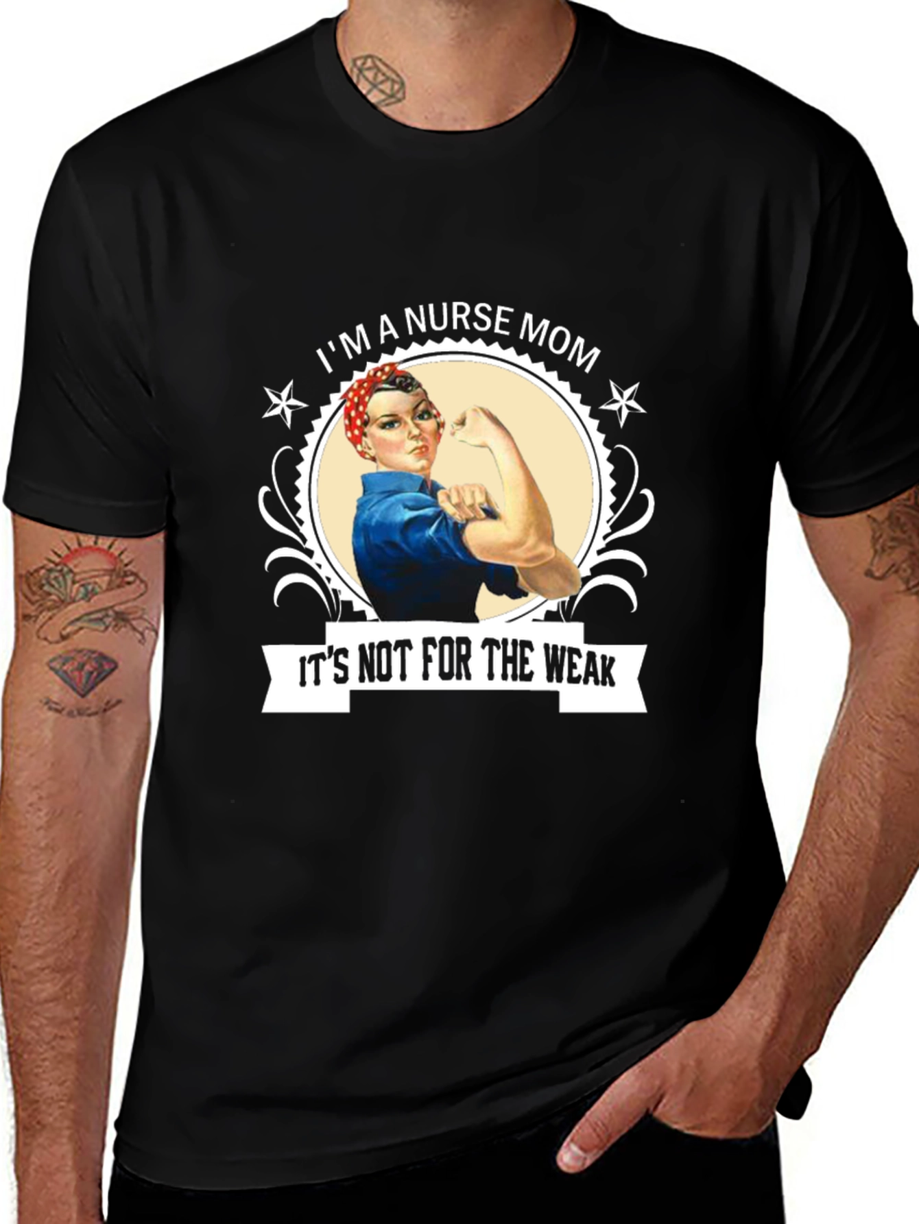Nurse Mom T-Shirt - Rosie the Riveter Style