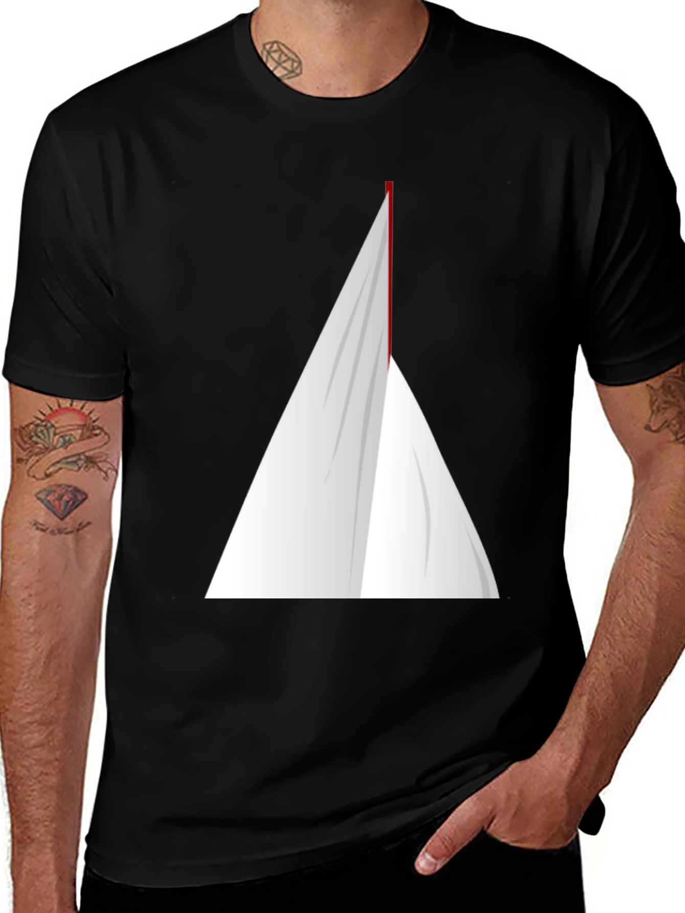 Variant 24 of Minimalist Triangle Graphic Tee - Modern Casual Style