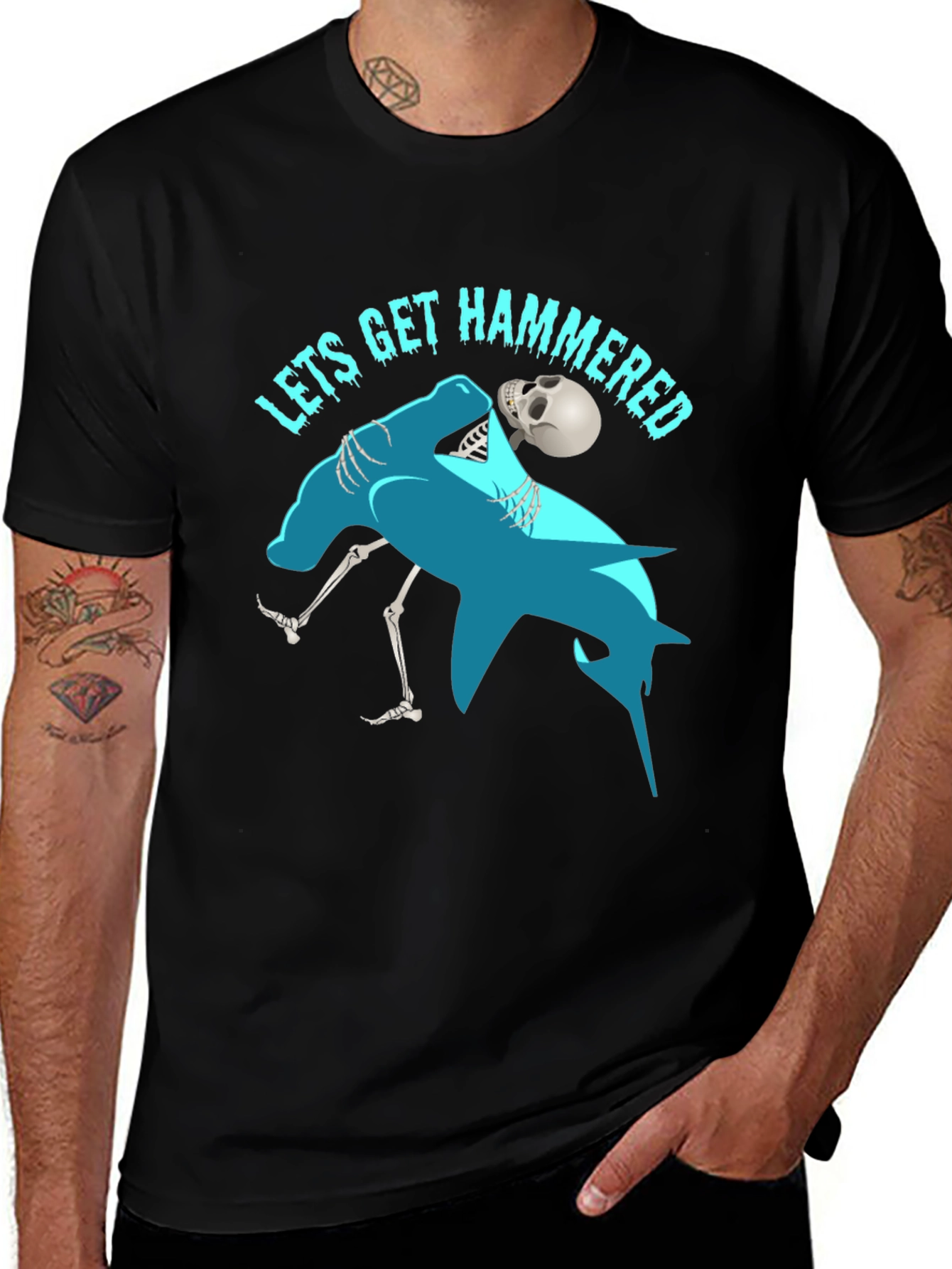 Let's Get Hammered T-Shirt Funny Drinking Graphic Tee