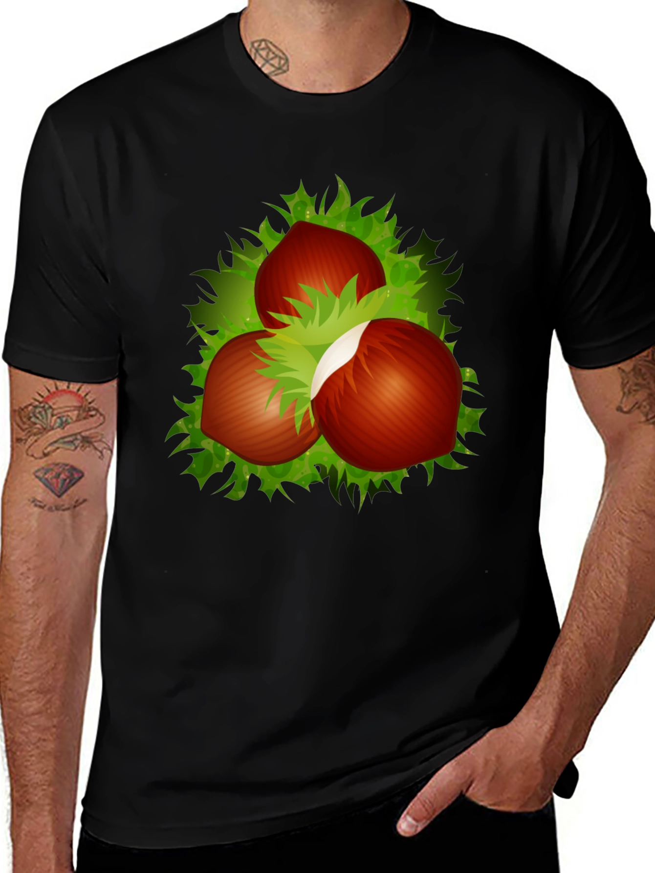 Variant 19 of Hazelnut Cluster Graphic Black T-Shirt