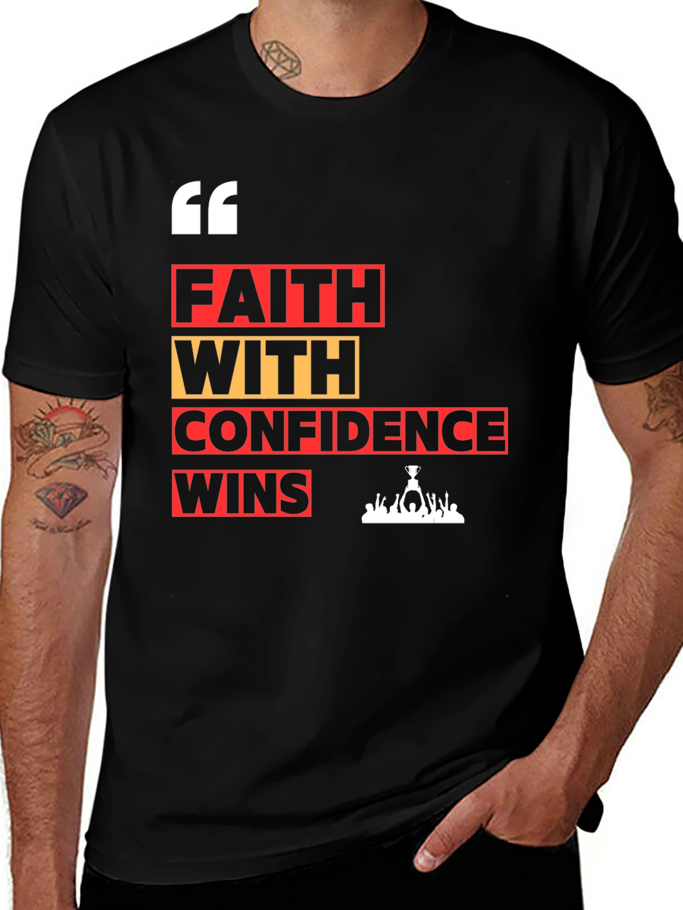 Variant 19 of Faith with Confidence Wins Graphic T-Shirt