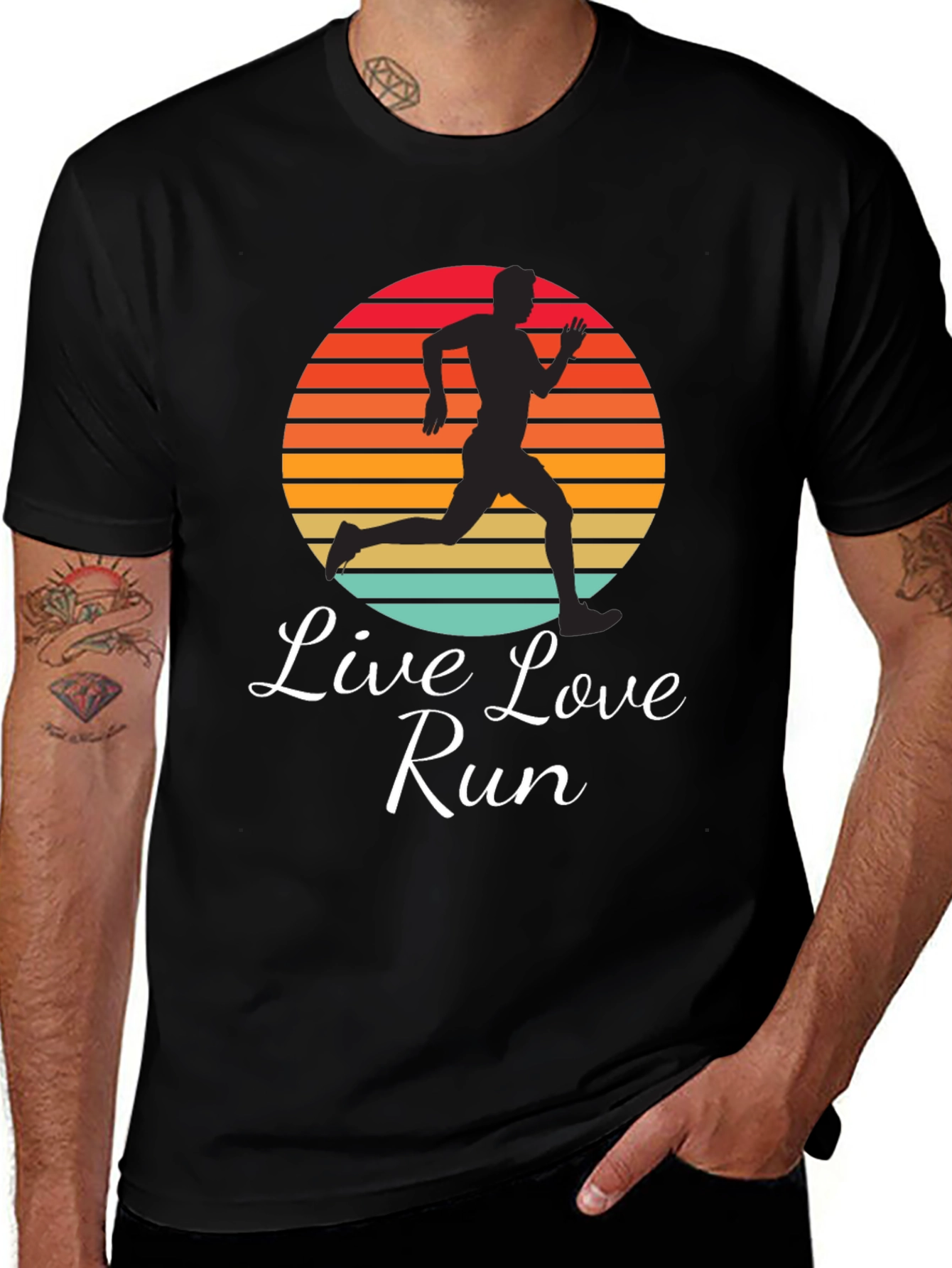 Variant 14 of Live Love Run Graphic Tee - Retro Runner T-Shirt