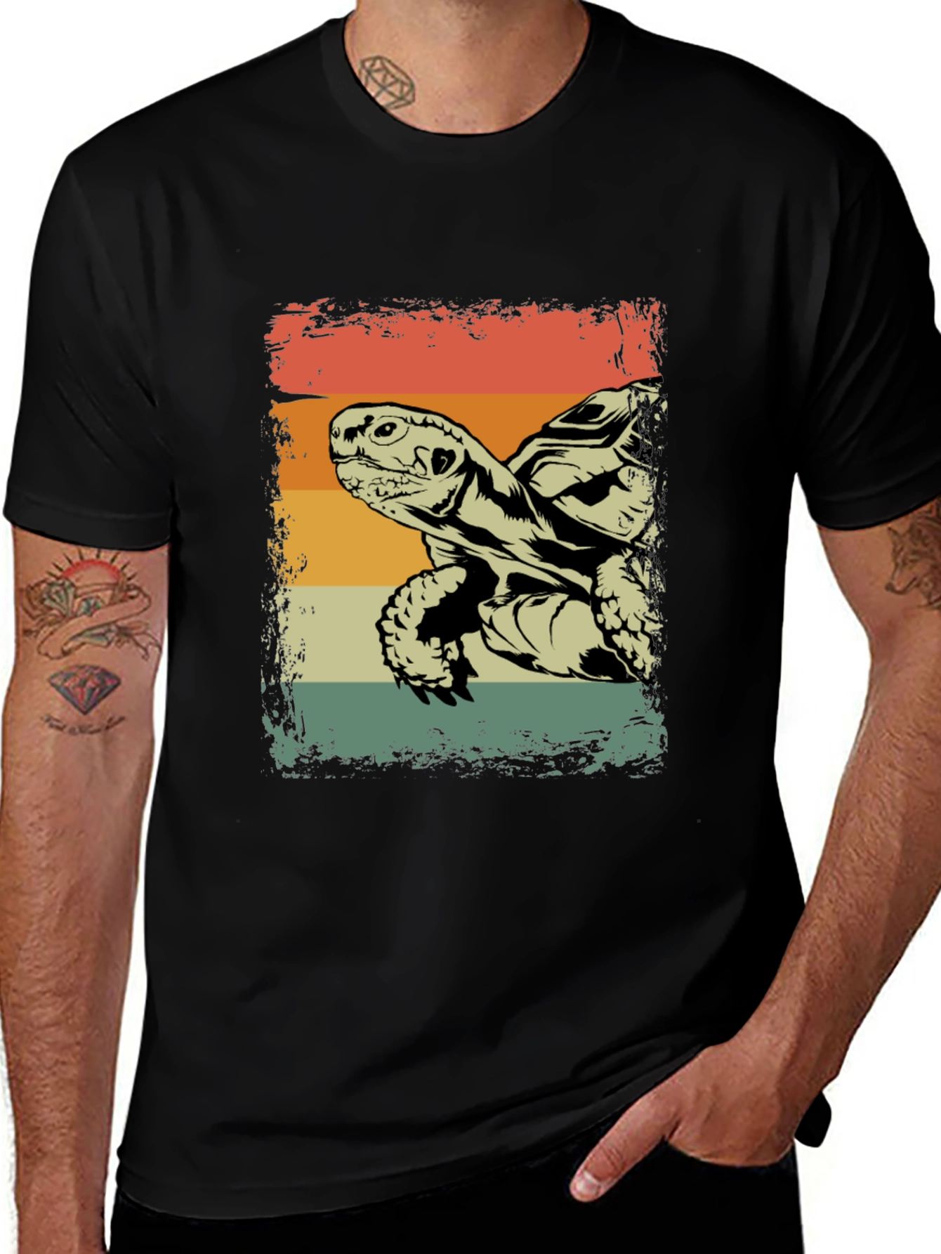 Variant 15 of Retro Turtle Graphic T-Shirt - Vintage Style Tee