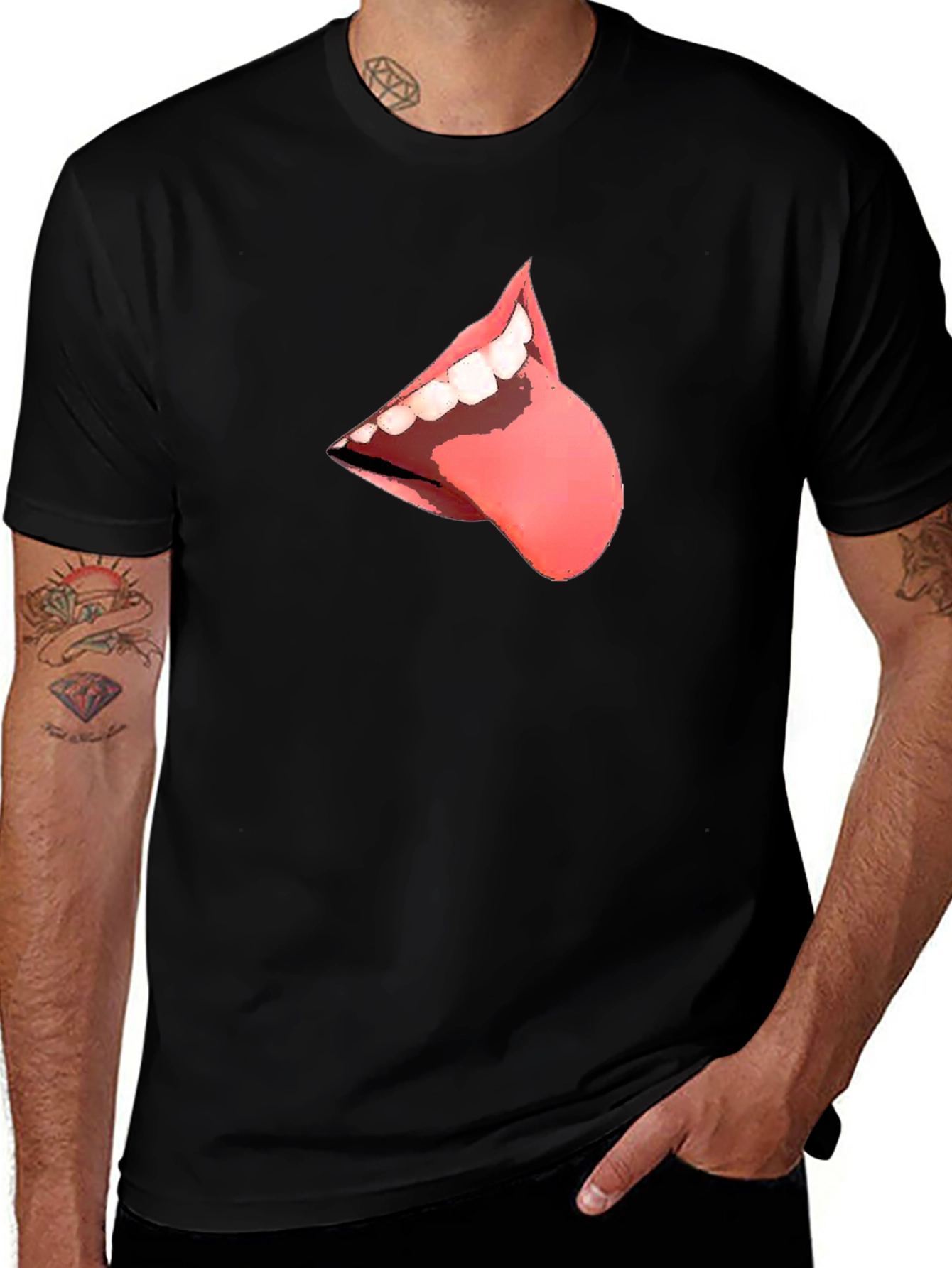 Variant 3 of Black T-Shirt with Tongue Graphic