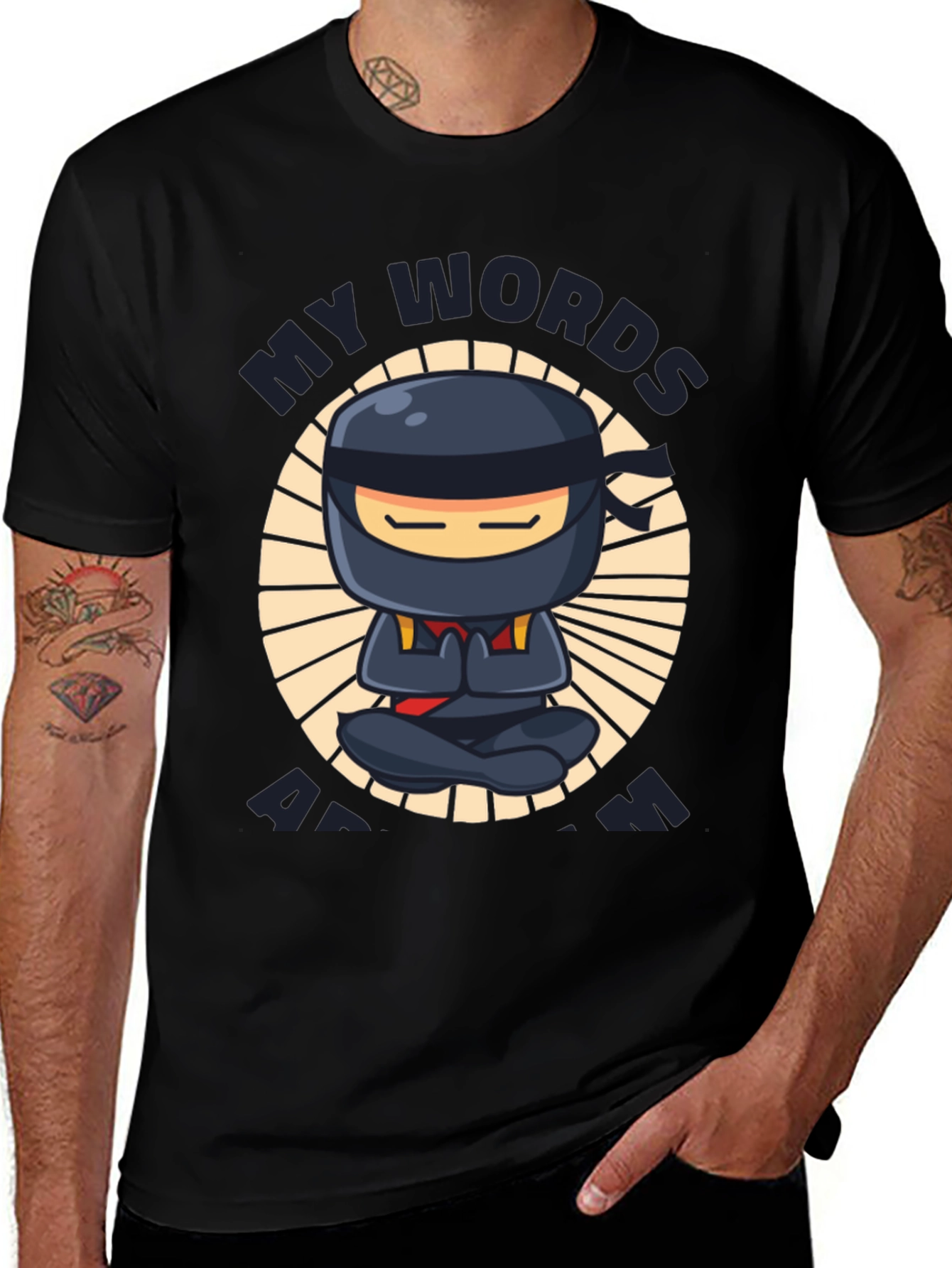 Variant 10 of Ninja Words Are Wisdom T-Shirt
