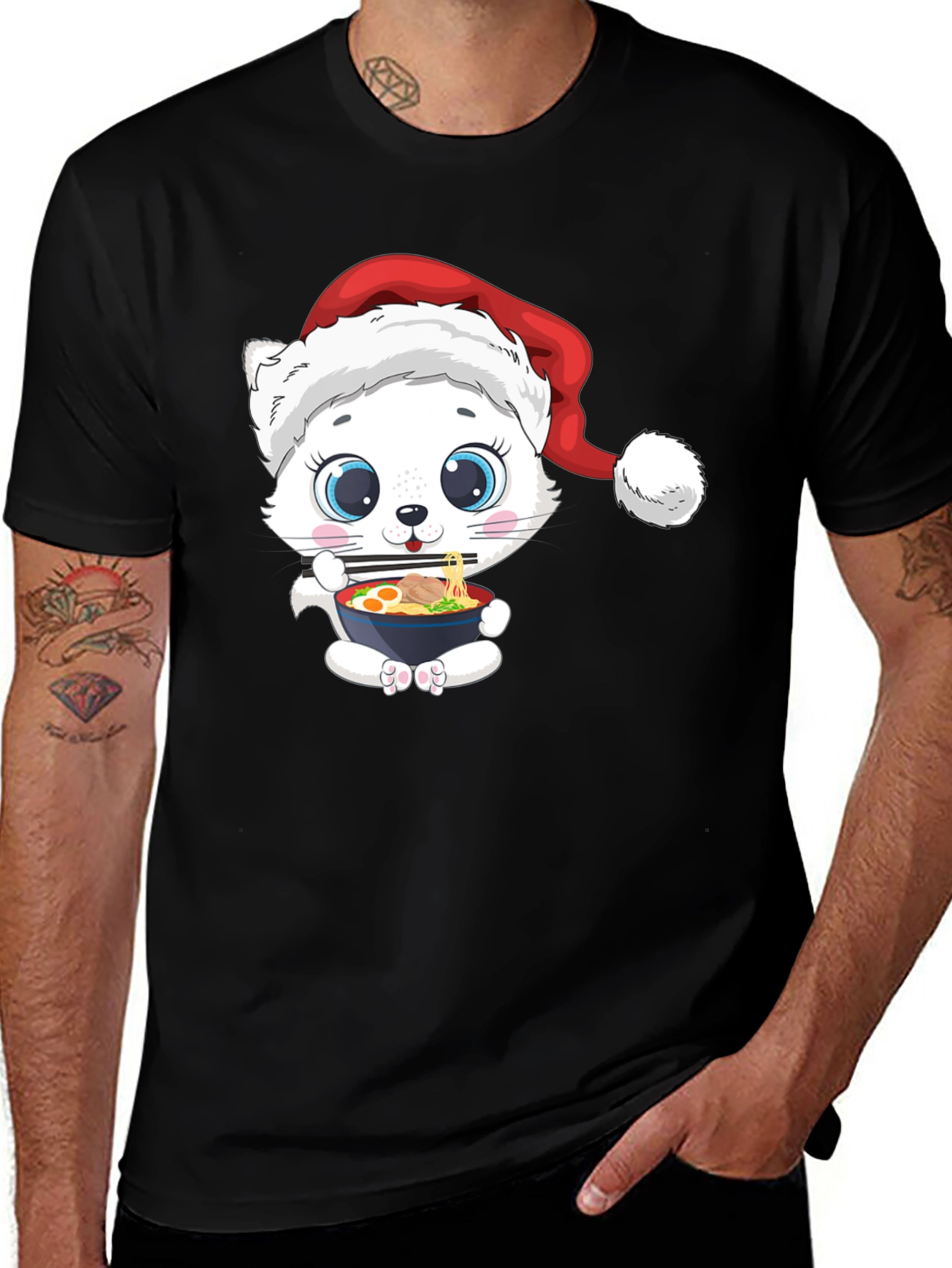 Variant 17 of Cat Ramen Christmas T-Shirt