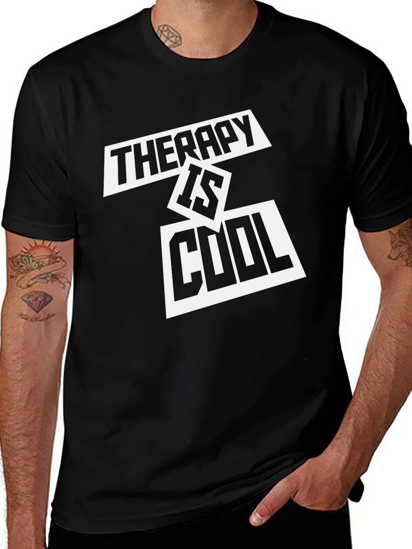 Variant 24 of Therapy is Cool Black Graphic Tee