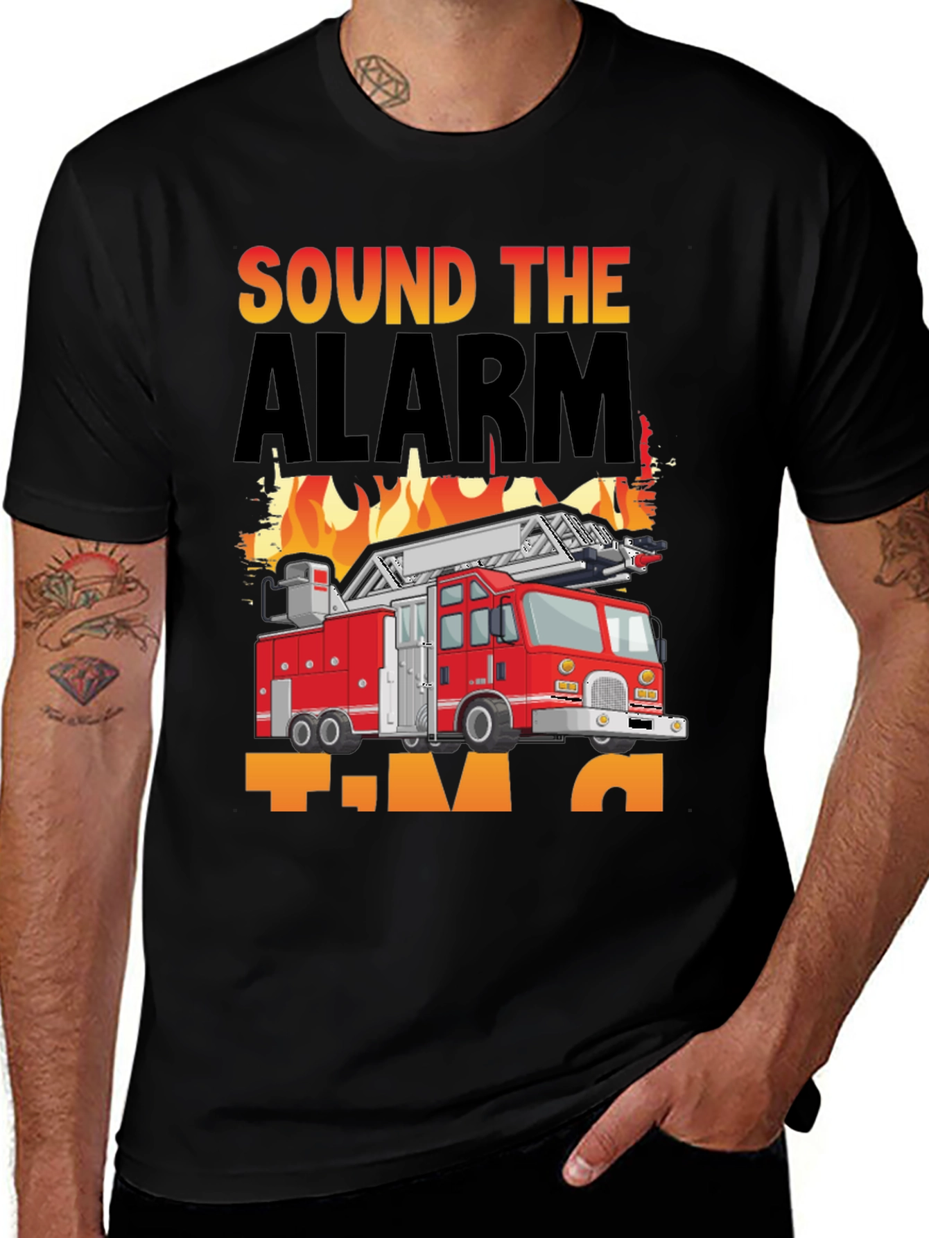 Variant 2 of Sound the Alarm Fire Truck T-Shirt
