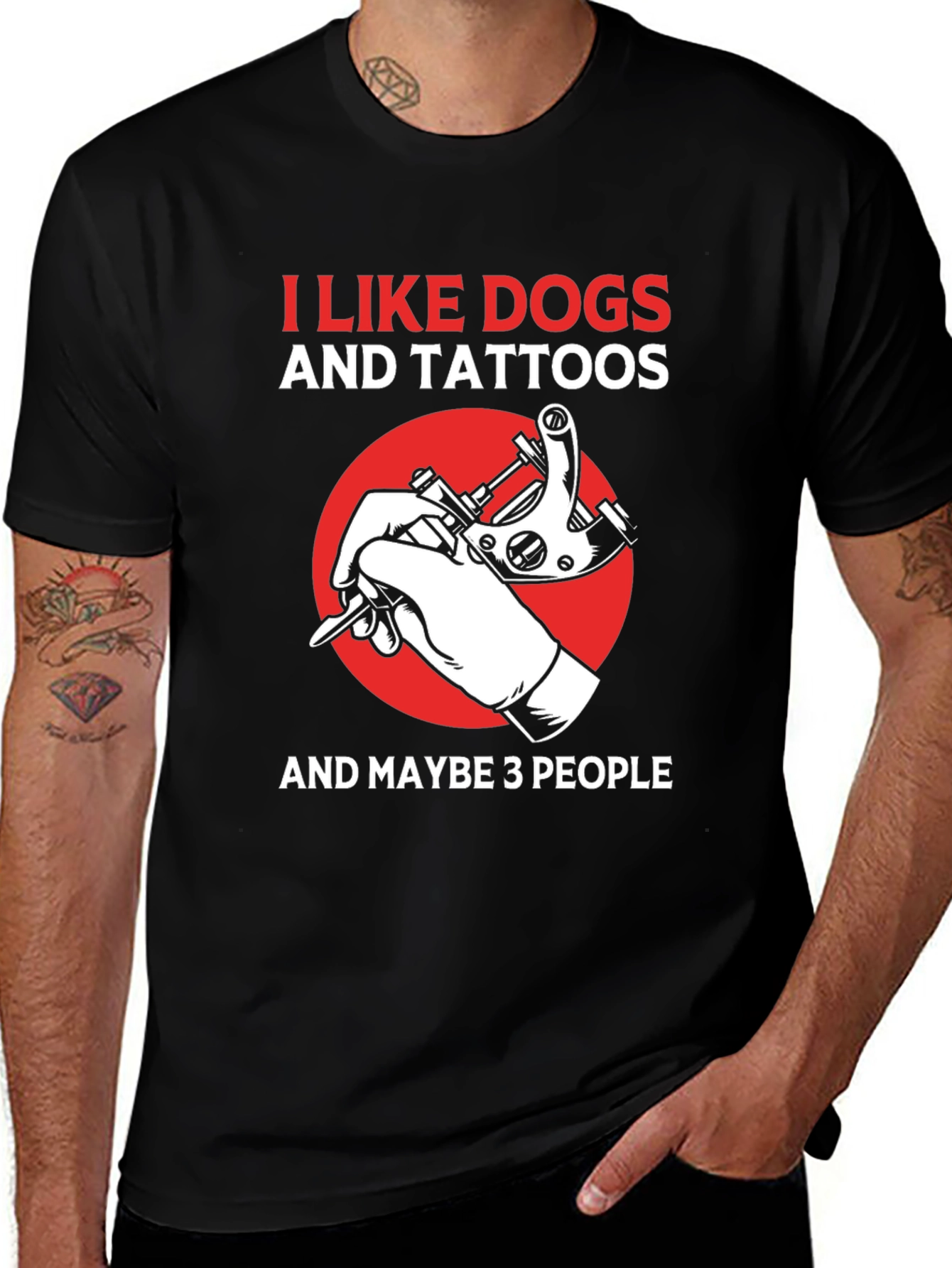 Variant 7 of I Like Dogs & Tattoos Graphic Tee