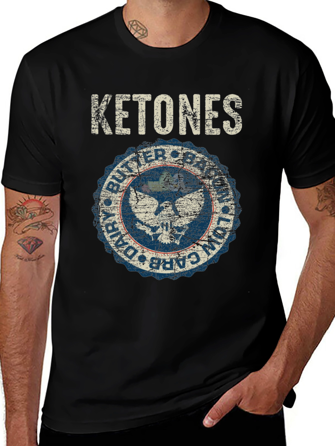 Variant 26 of Ketones Butter Bacon T-Shirt - Low Carb Diet Apparel