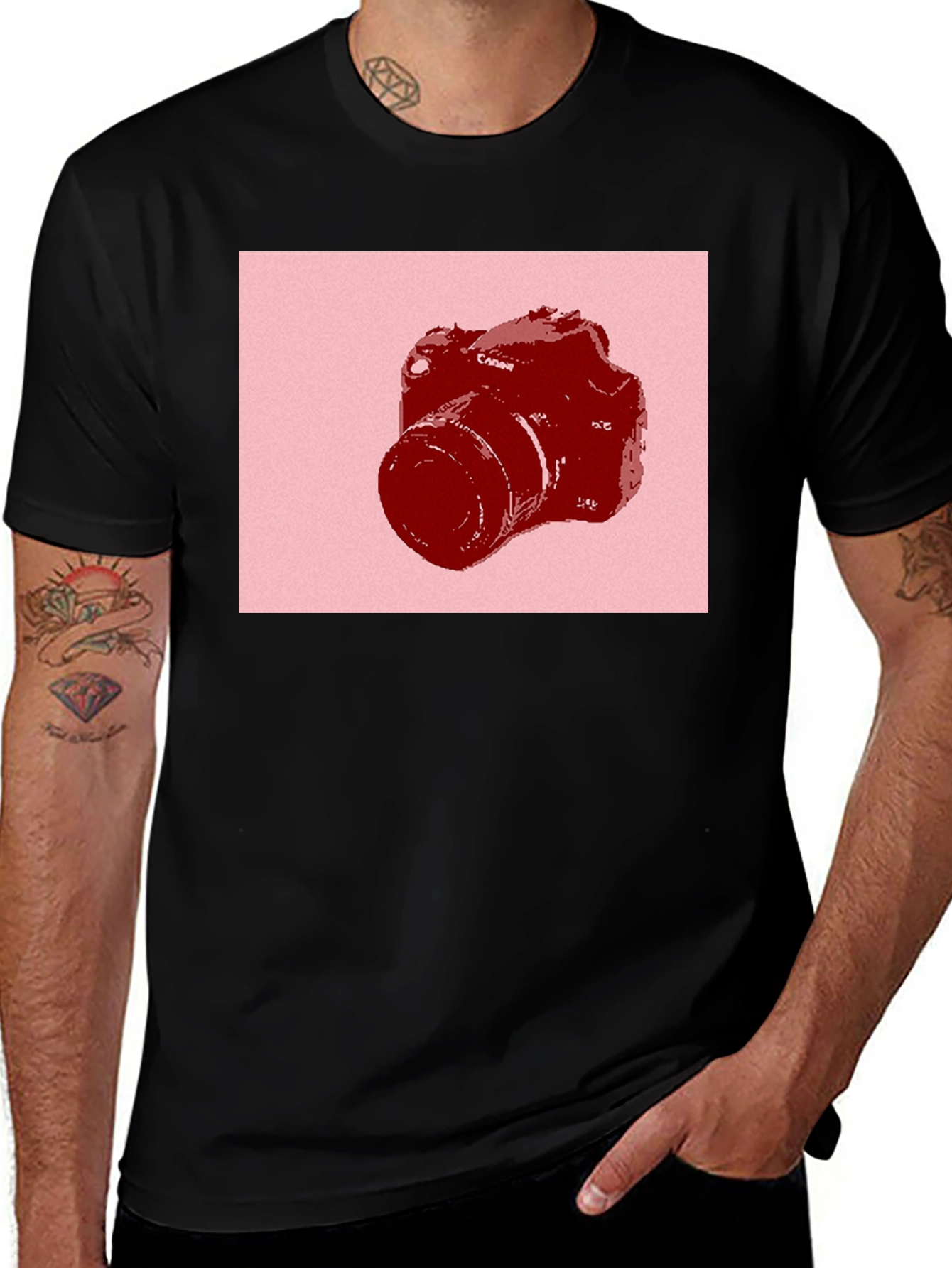 Variant 11 of Camera Graphic Black T-Shirt