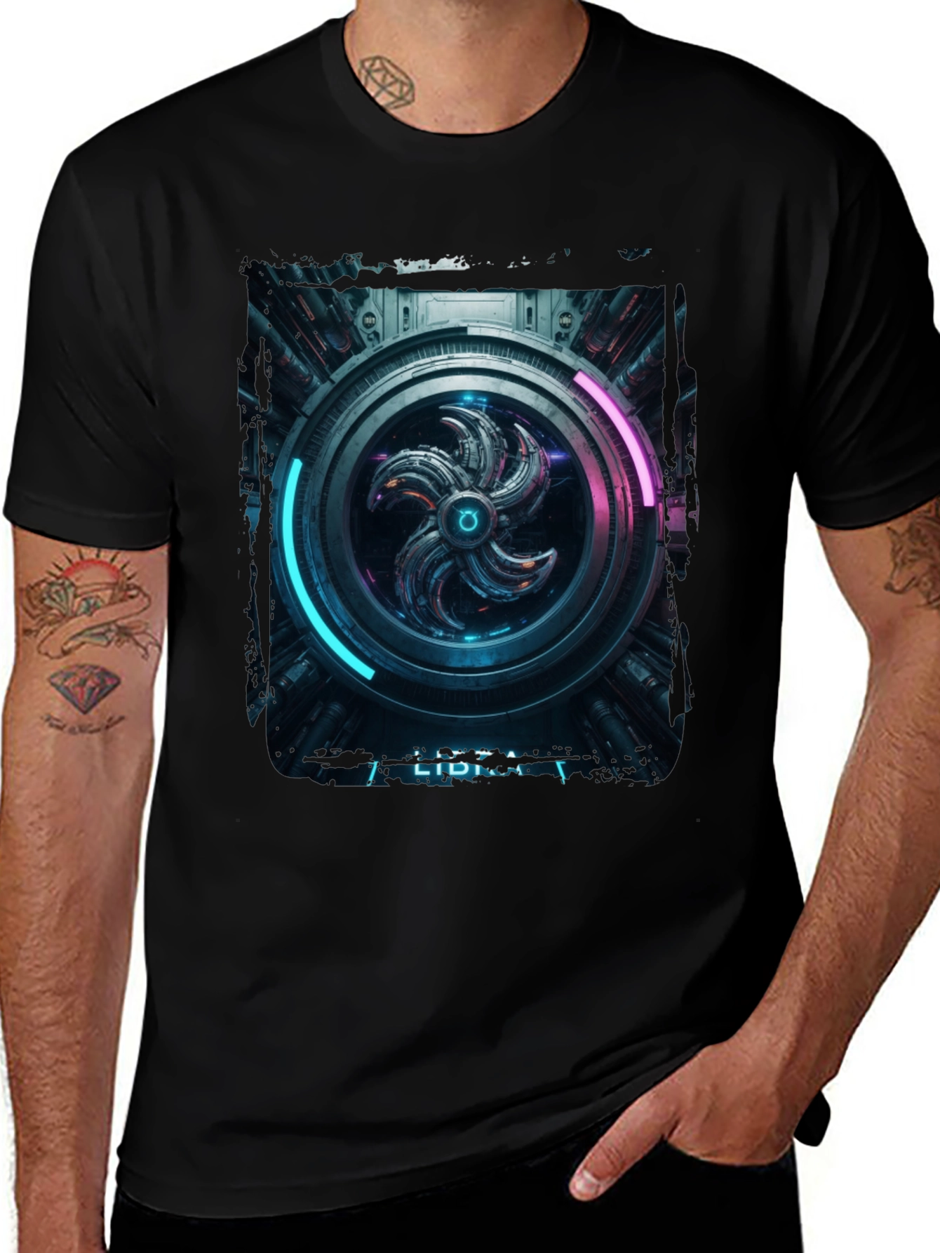 Variant 6 of Sci-Fi Graphic Print Black T-Shirt