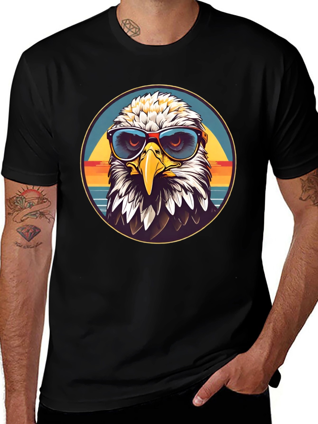 Variant 22 of Eagle Graphic T-Shirt with Sunglasses