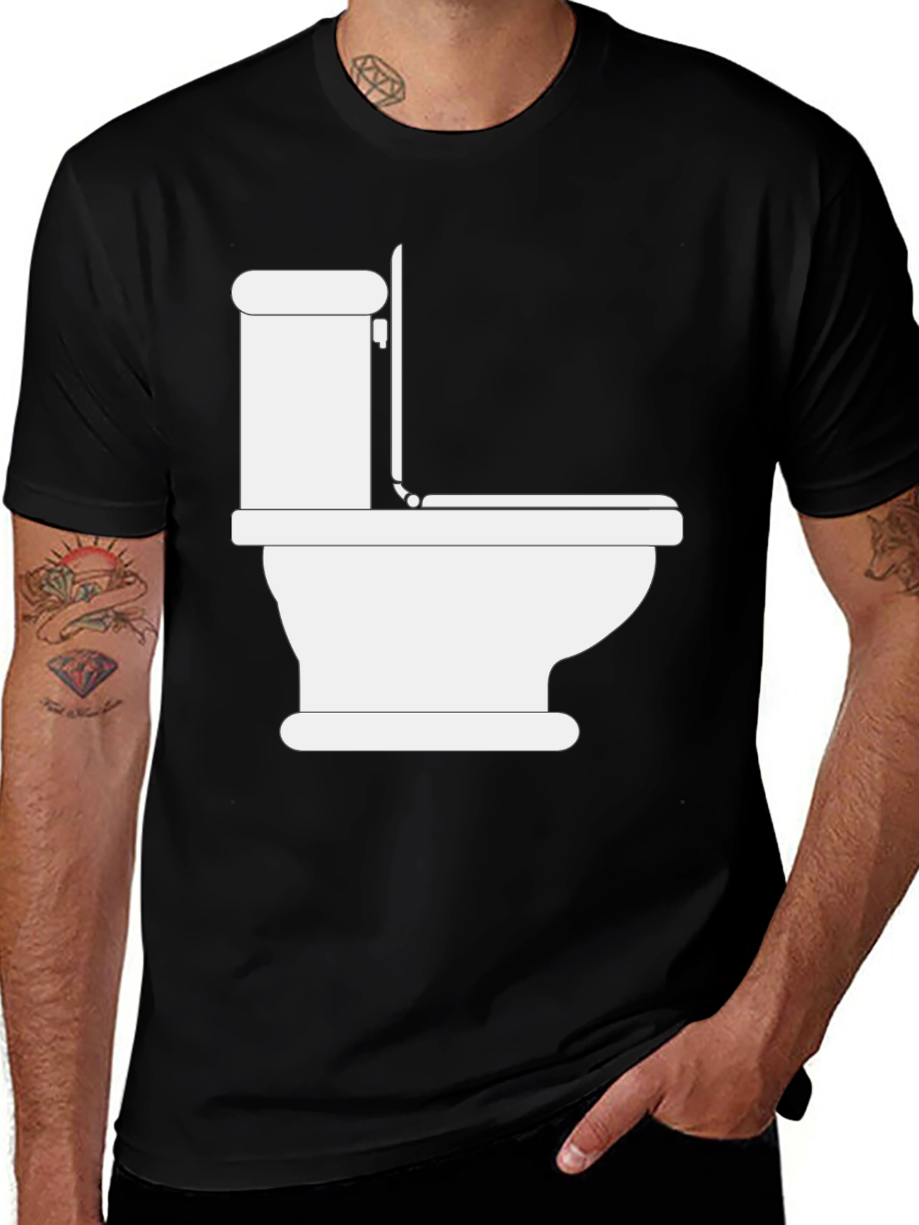 Toilet Humor T-Shirt - Black Cotton Tee