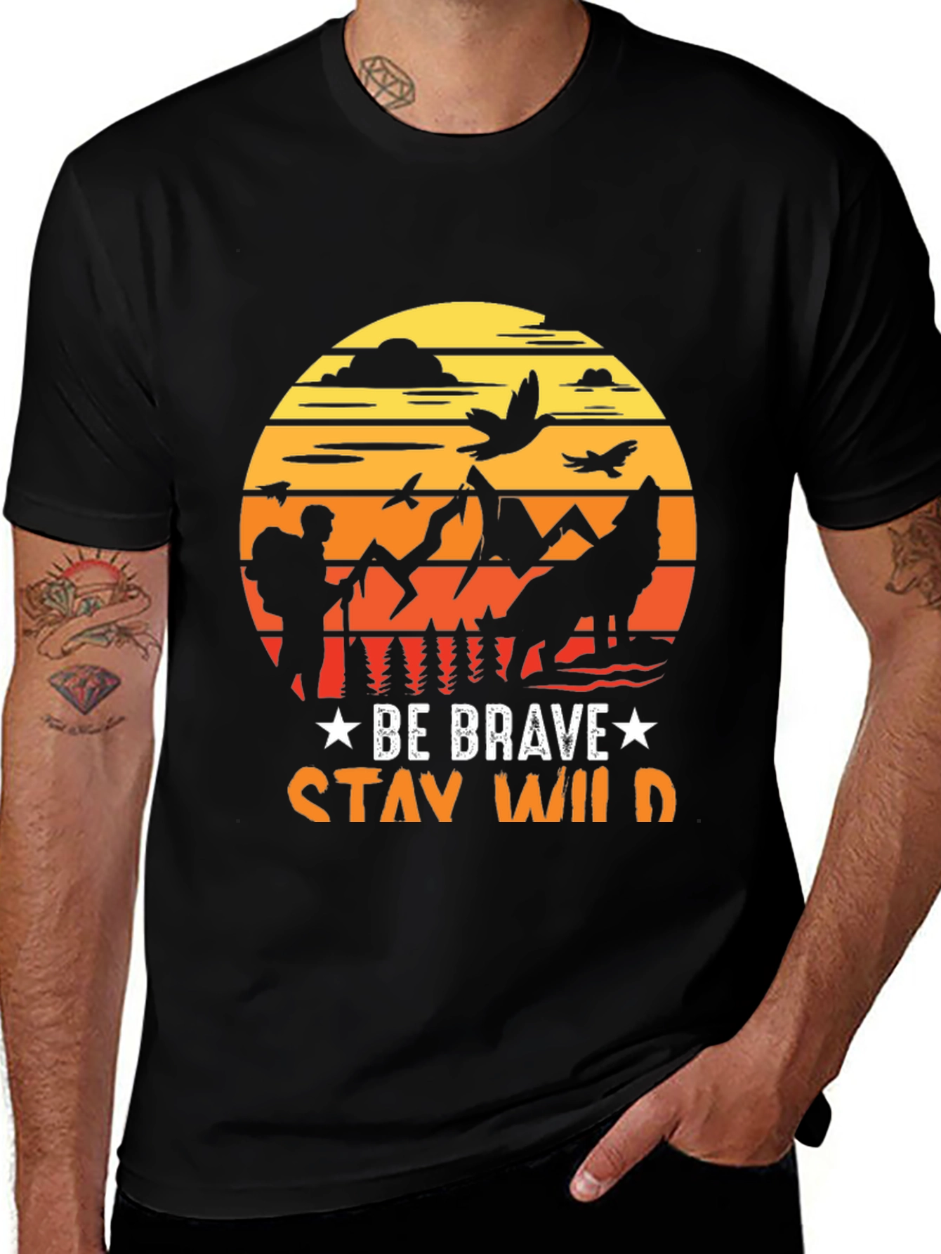 Variant 2 of Be Brave Stay Wild Graphic Tee