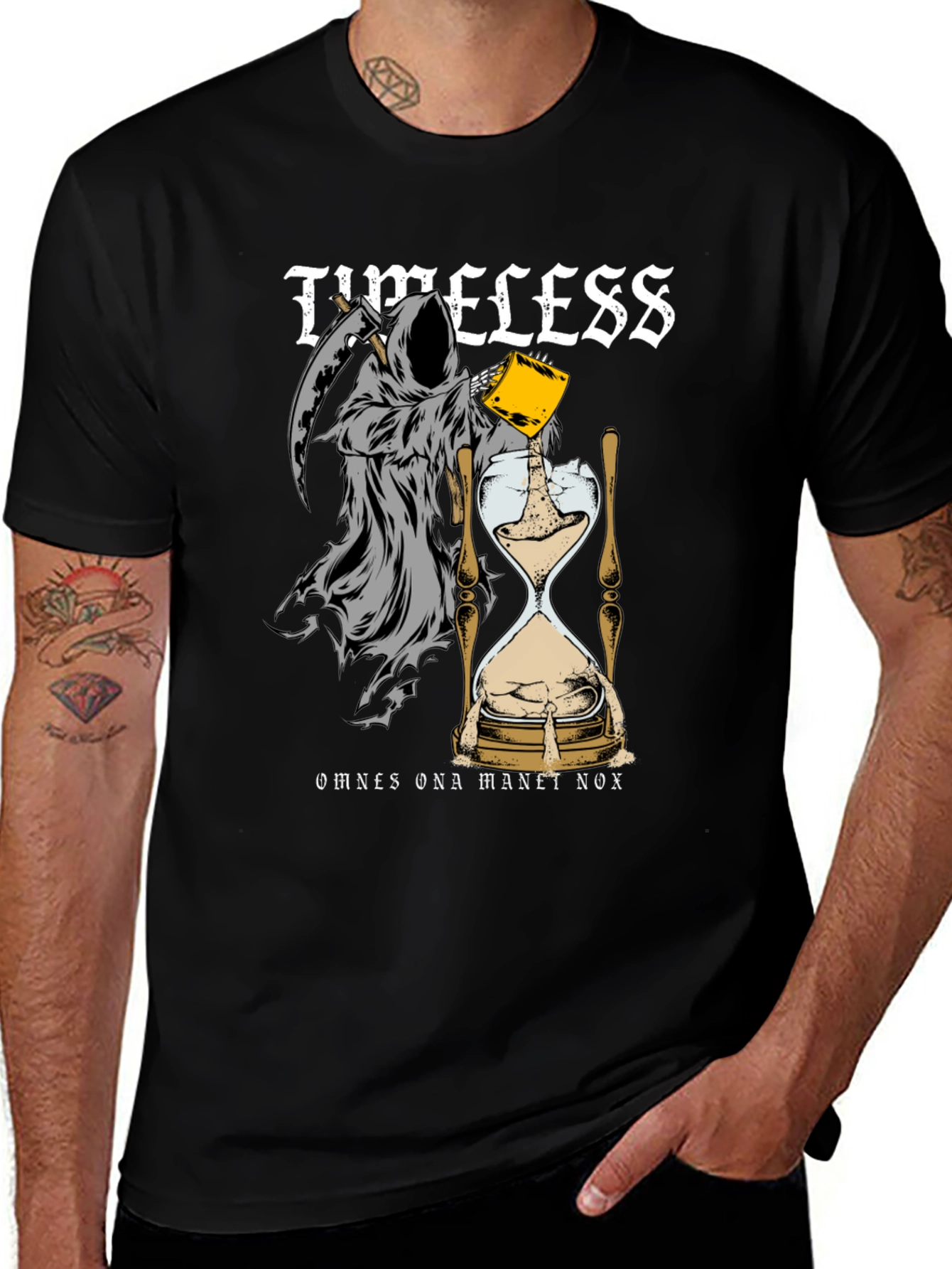 Timeless Reaper Graphic Tee - Death Awaits Us All