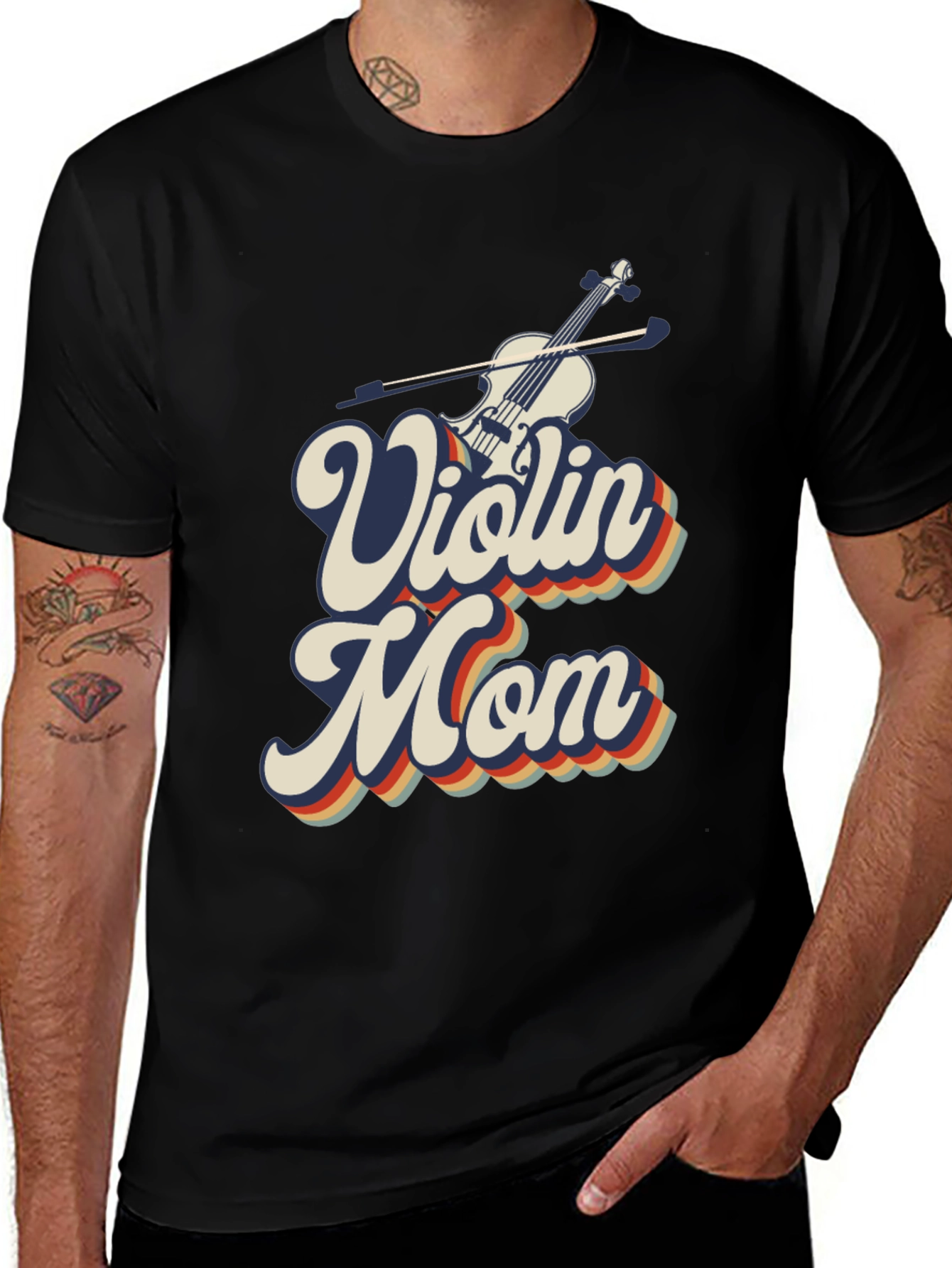 Variant 16 of Violin Mom Black T-Shirt - Musical Gift