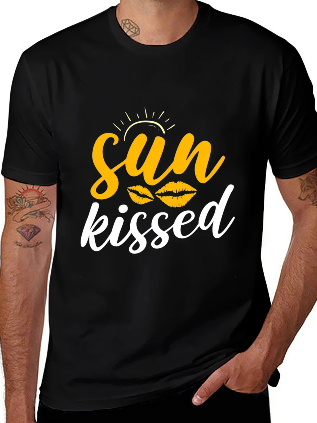 Variant 24 of Sun Kissed Graphic Tee - Casual Black T-Shirt