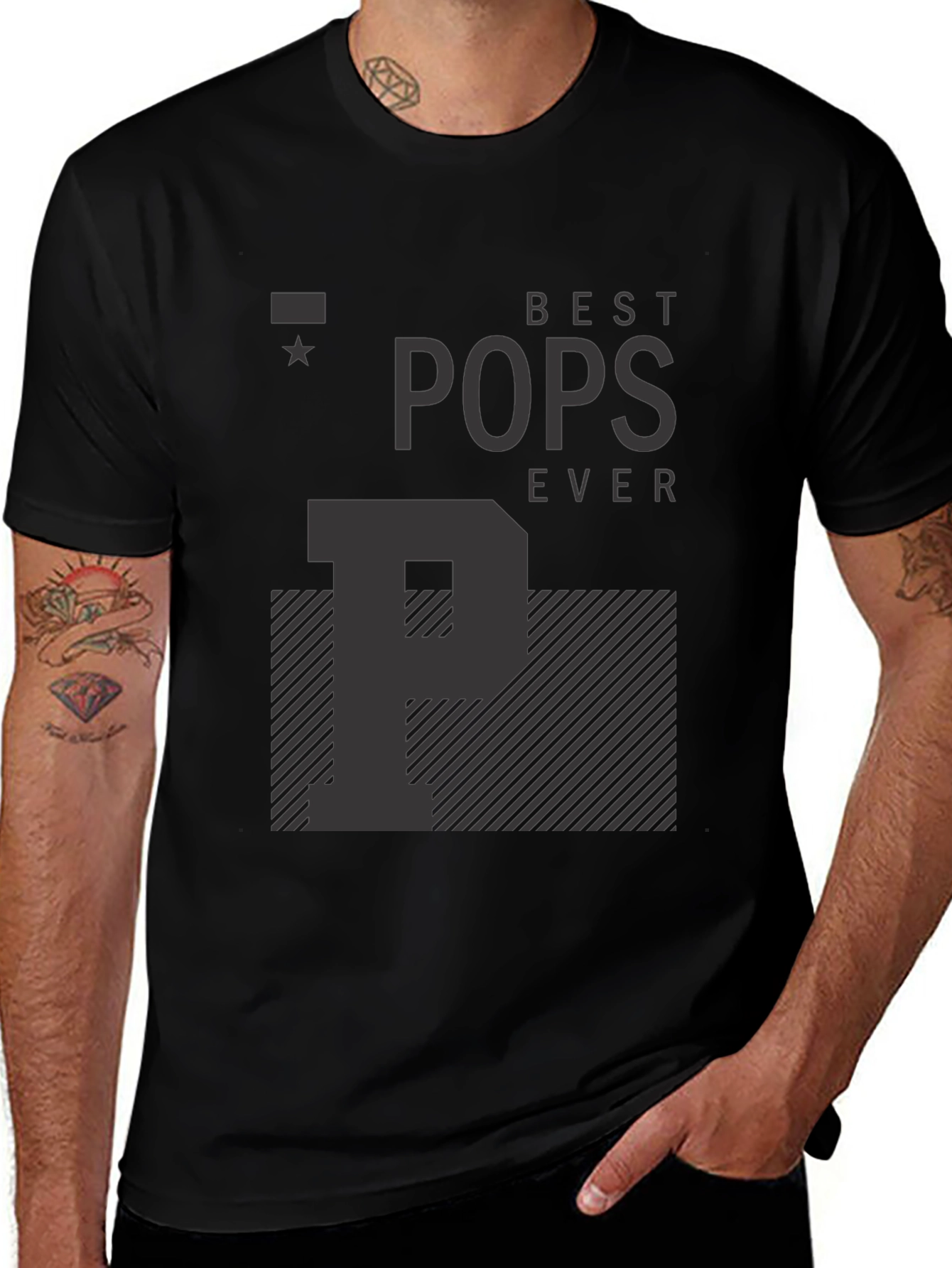 Best Pops Ever T-Shirt - Black Graphic Tee
