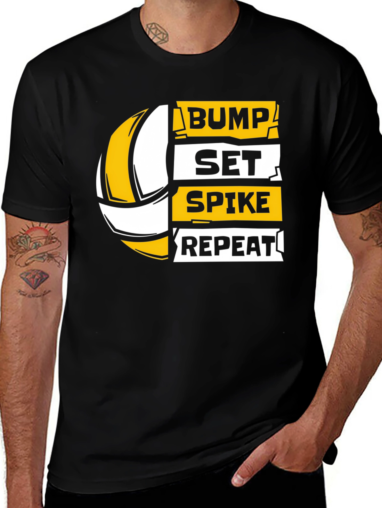 Variant 18 of Volleyball Bump Set Spike Repeat Graphic T-Shirt