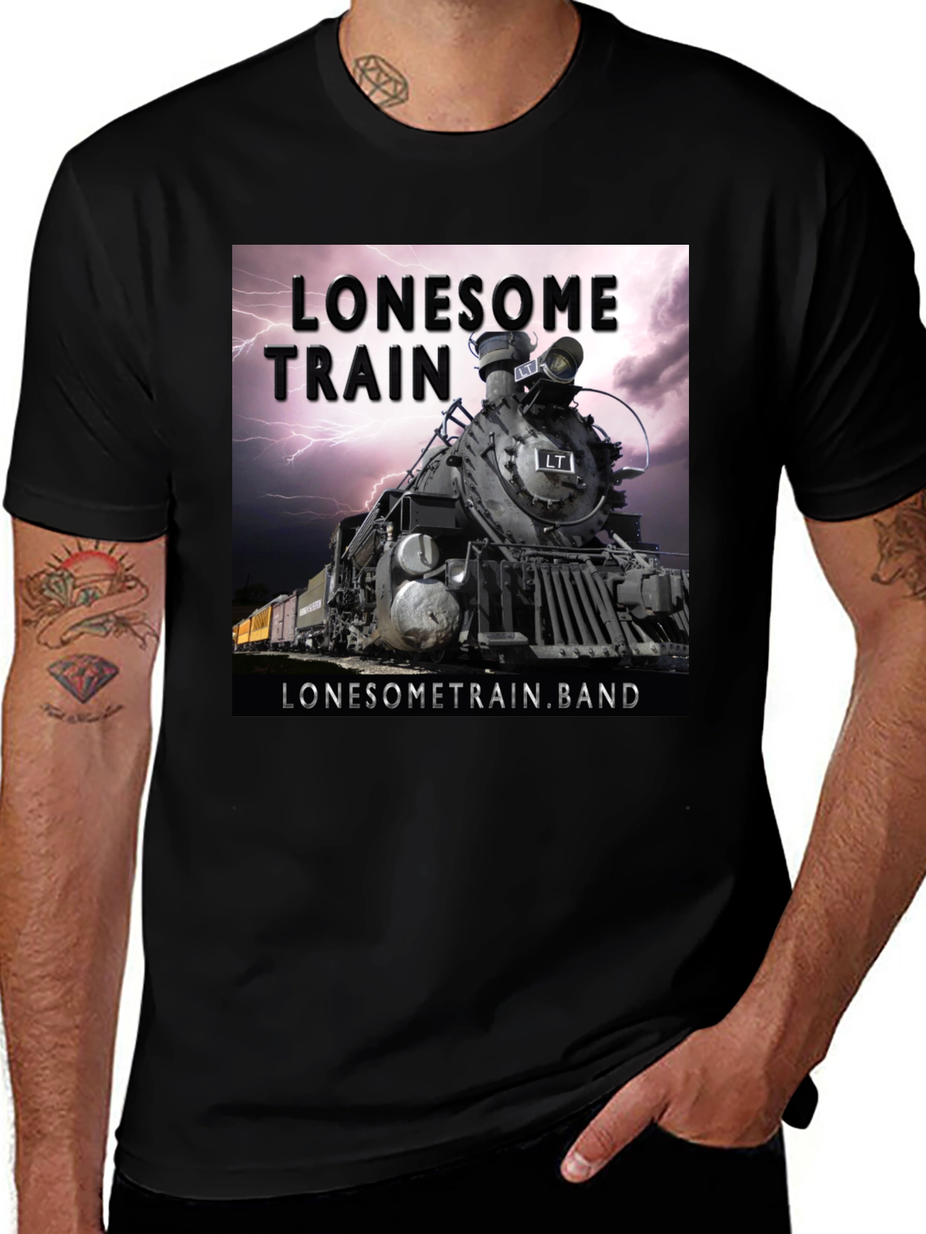 Variant 18 of Lonesome Train Band Black T-Shirt