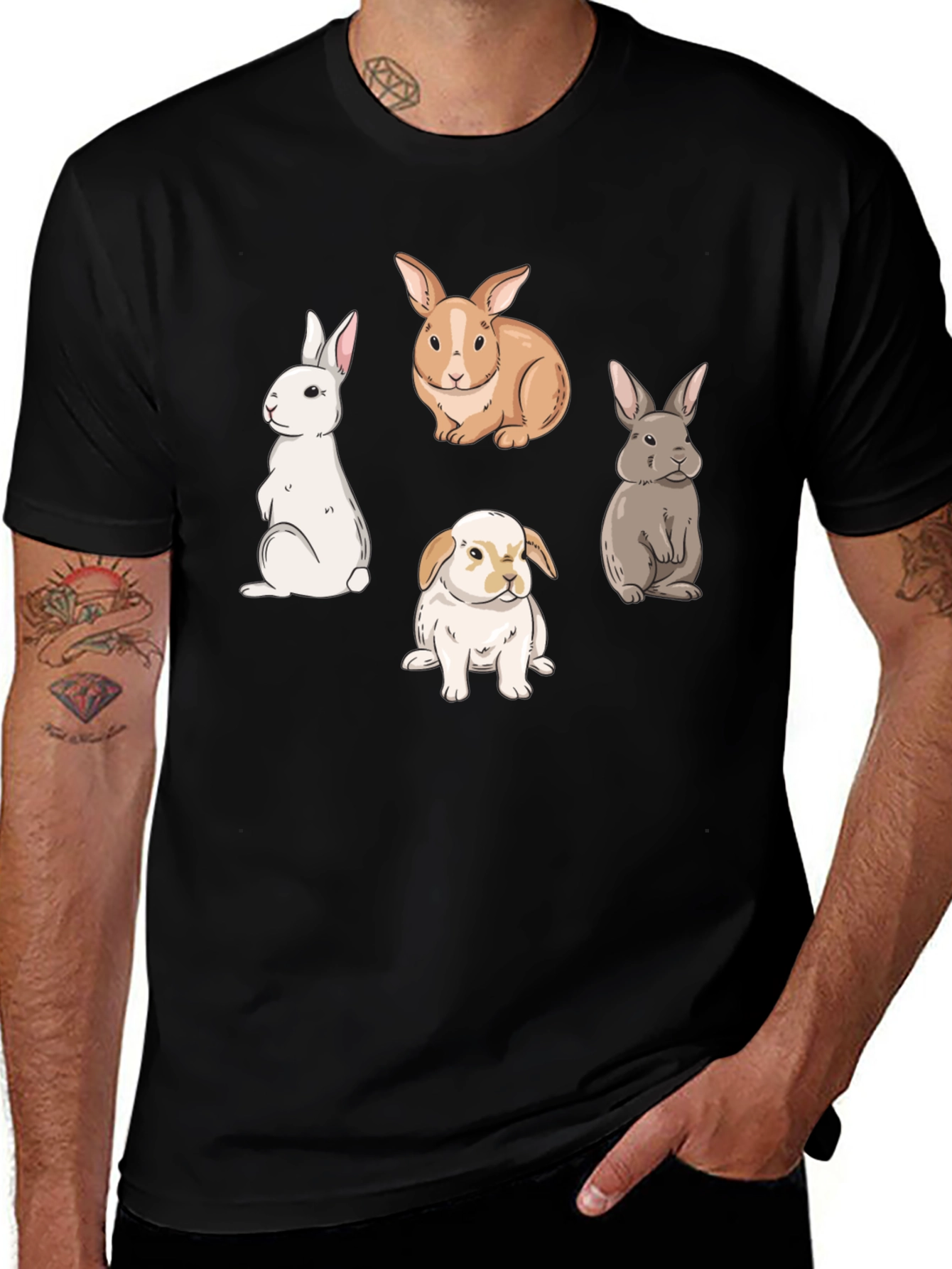 Variant 11 of Rabbit Graphic T-Shirt - Easter Gift