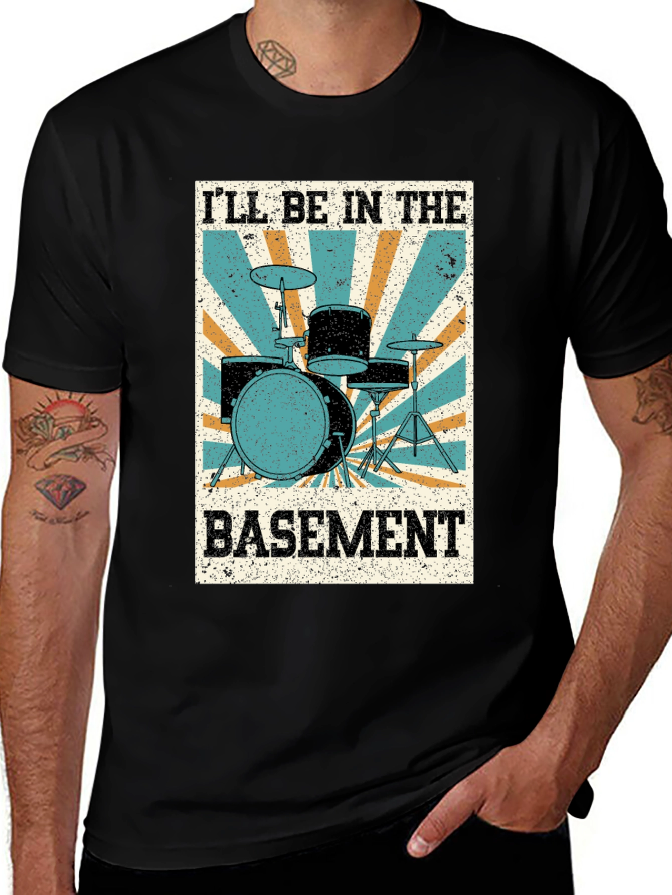 Variant 28 of I'll Be In The Basement Drum Set T-Shirt