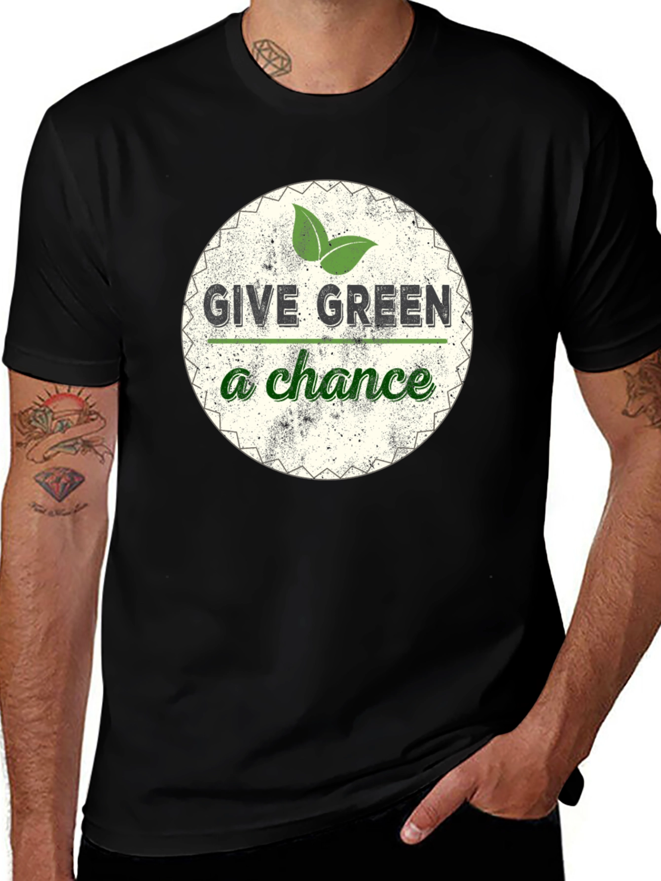 Variant 5 of Give Green a Chance Graphic Tee - Eco-Friendly T-Shirt