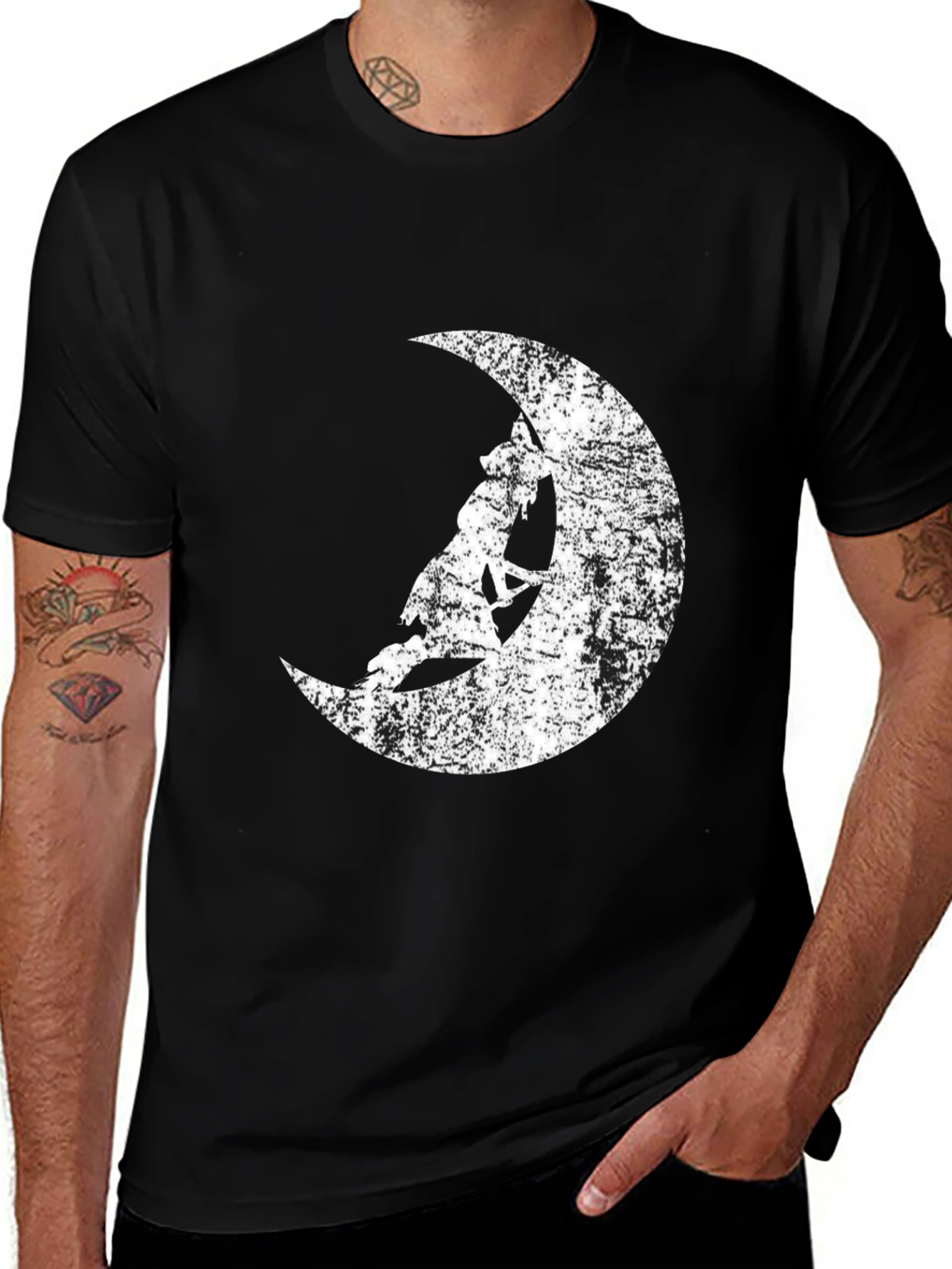Variant 17 of Moon Climber Graphic Tee - Black Casual Shirt