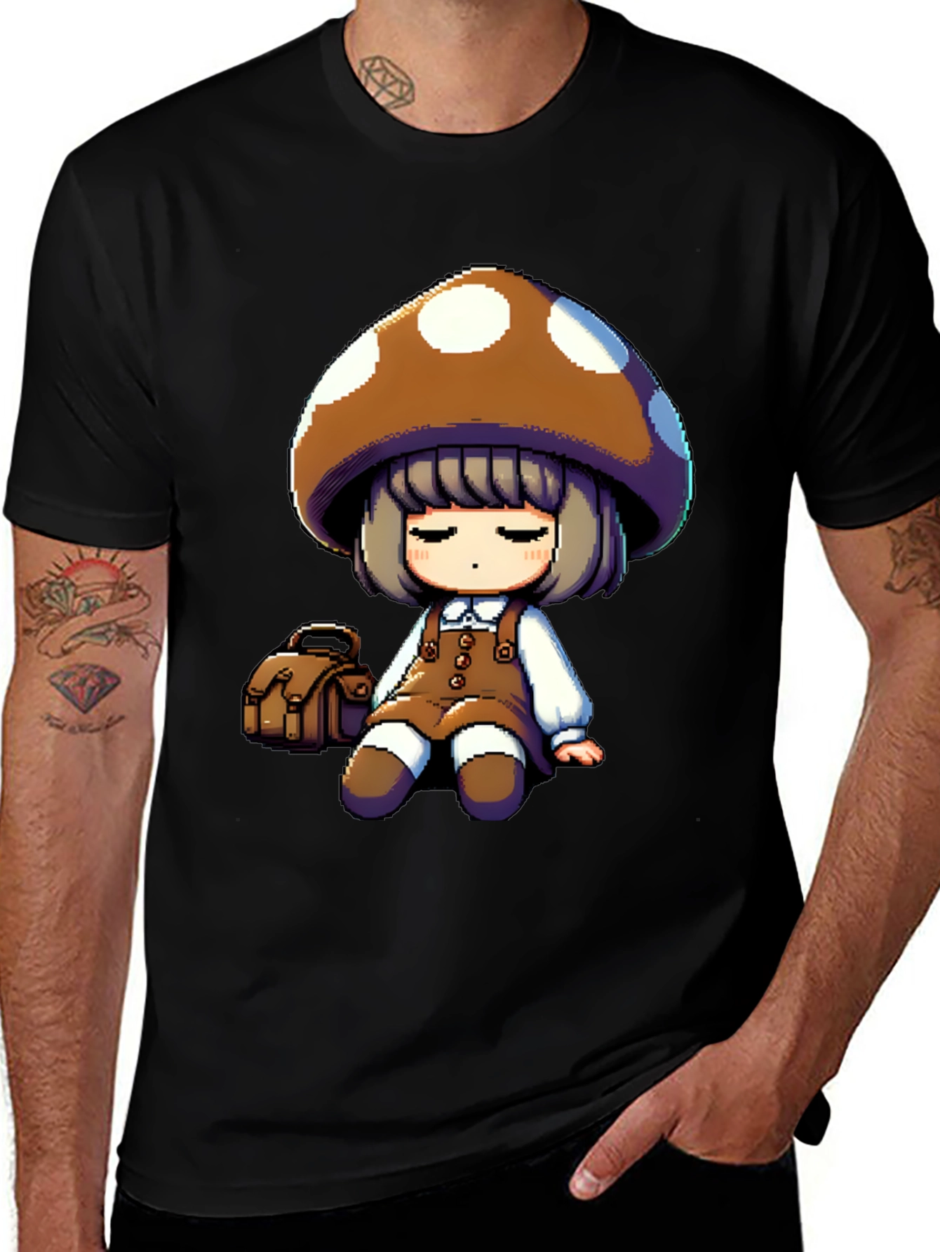 Variant 27 of Mushroom Girl Graphic Tee - Casual Style