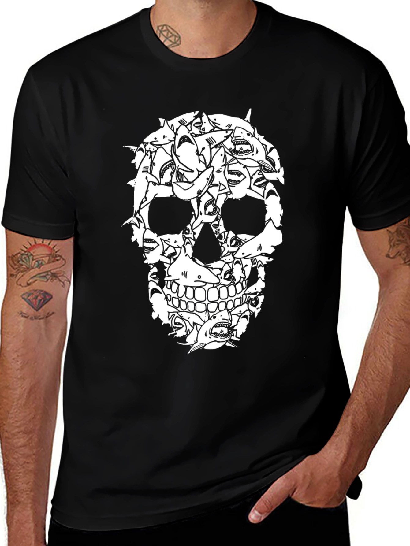 Variant 11 of Shark Skull Graphic Tee - Unique Design