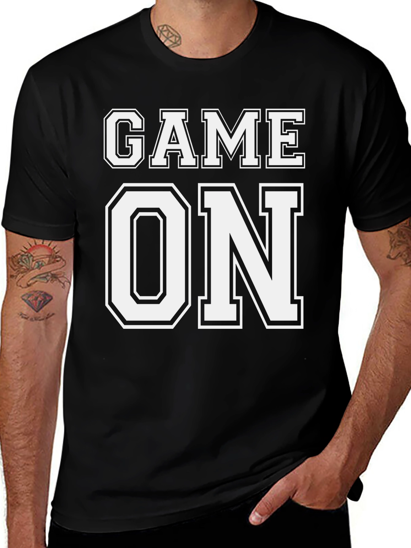 Variant 25 of Game On T-Shirt - Black Cotton Tee