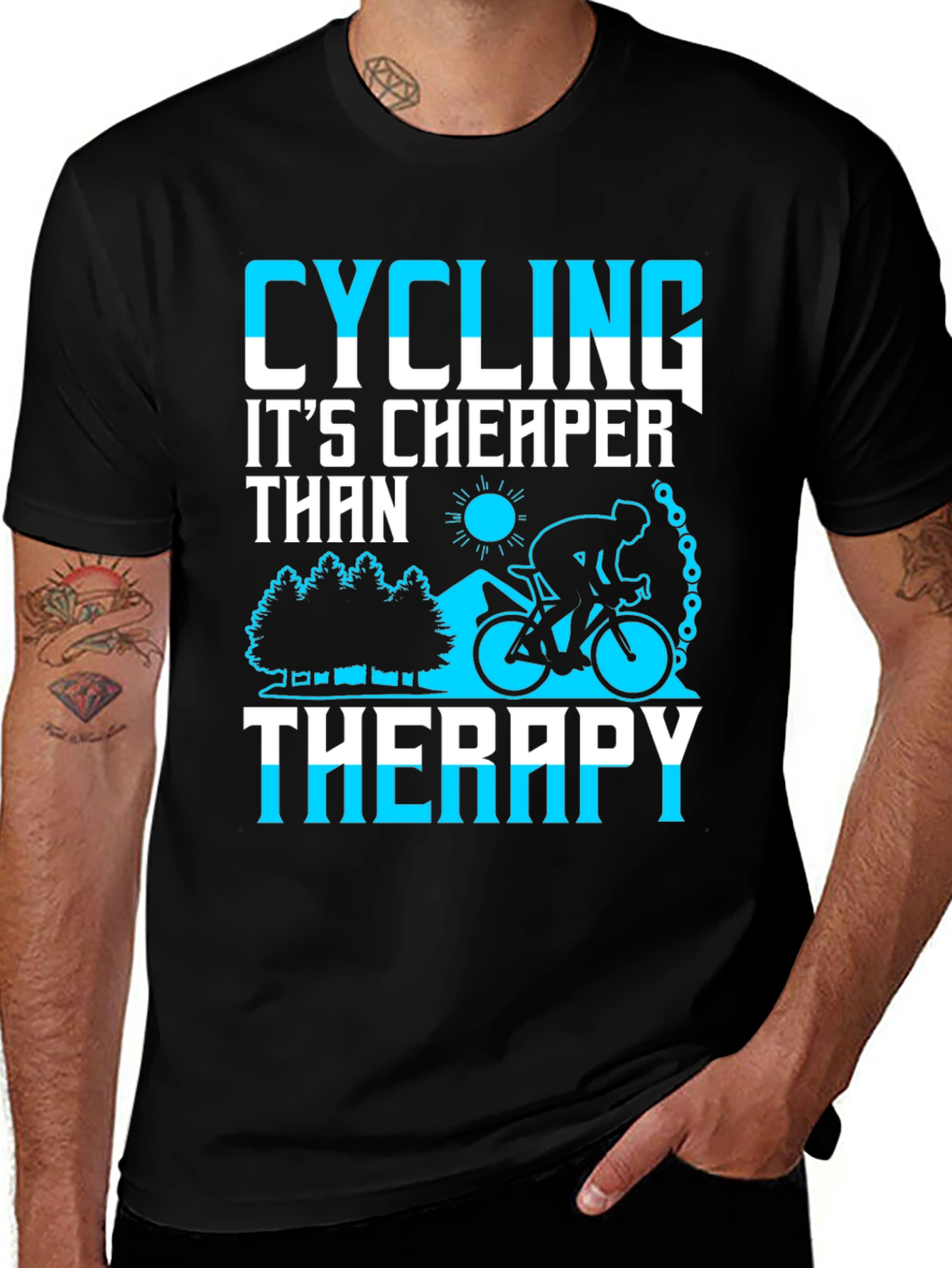 Variant 2 of Cycling Cheaper Than Therapy Graphic Tee