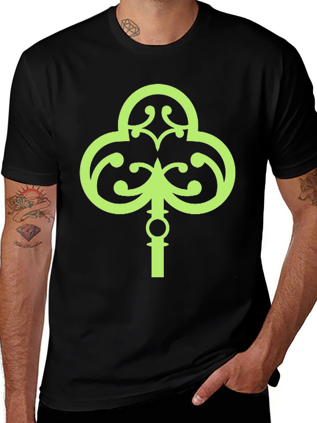 Variant 9 of Lucky Green Shamrock Key T-Shirt