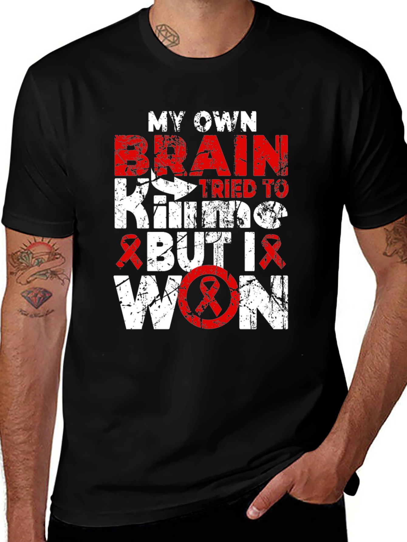 Brain Tumor Survivor T-Shirt - My Own Brain Tried to Kill Me But I Won