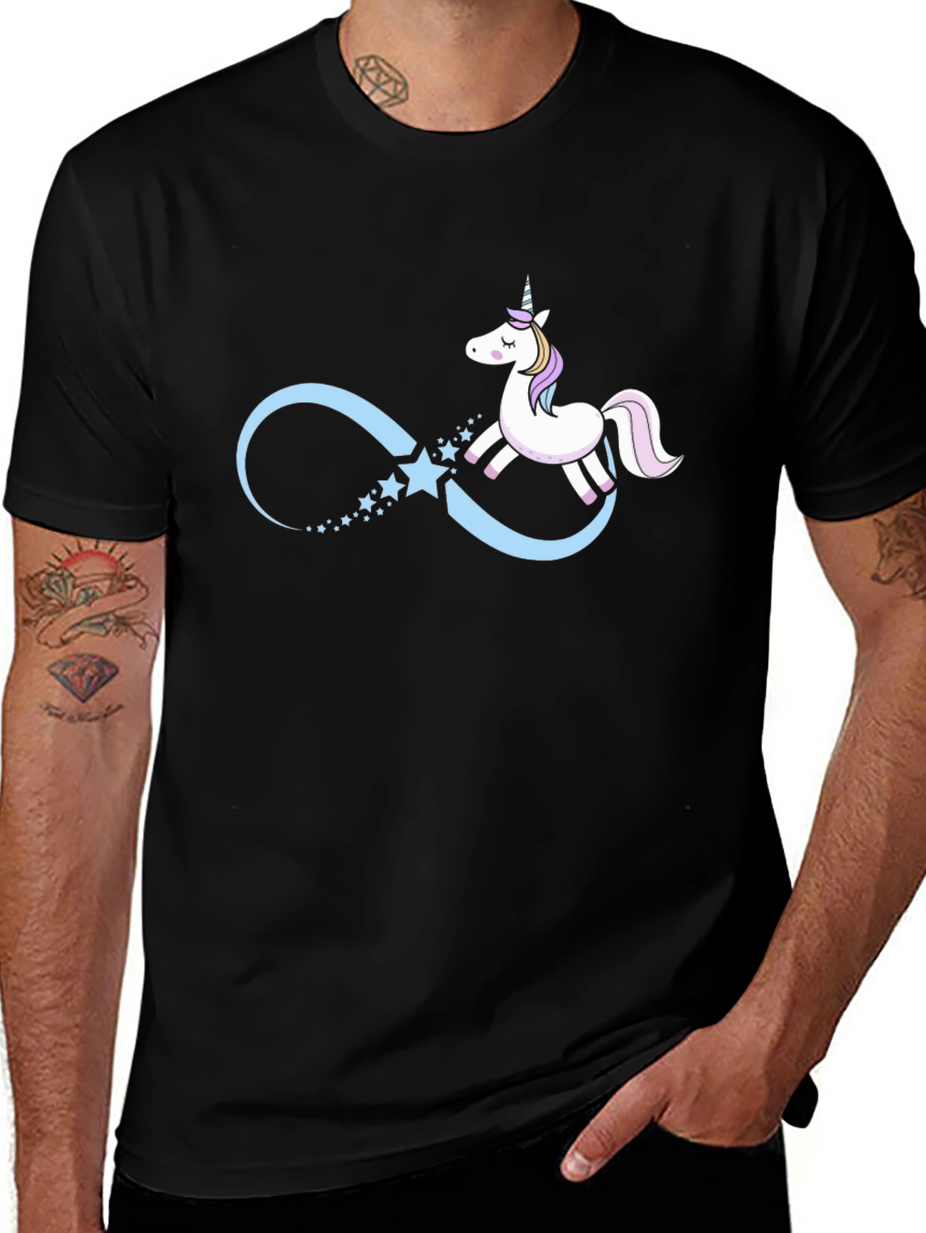 Black Unicorn Infinity Black T-Shirt main image