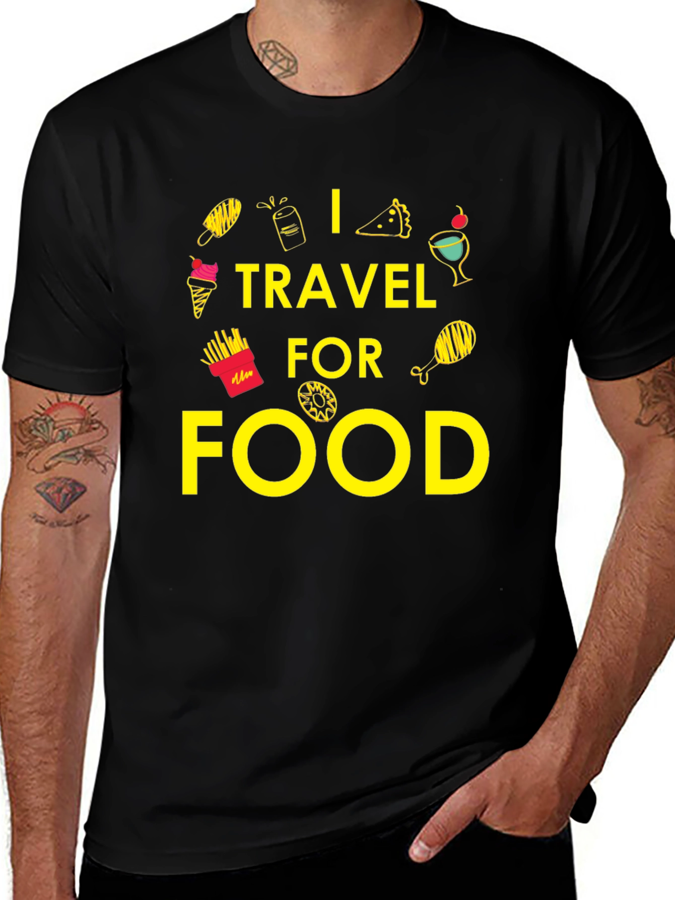 Variant 25 of I Travel For Food Graphic T-Shirt