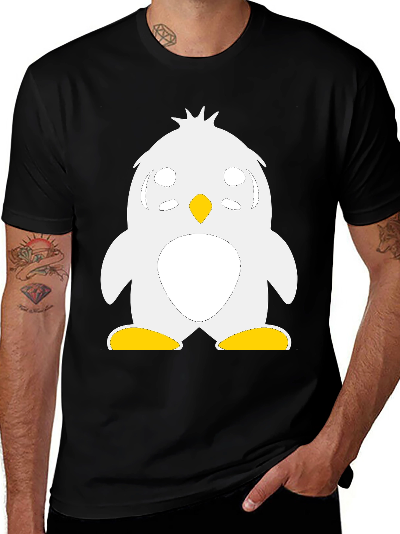 Variant 13 of Cute Penguin Graphic Black T-Shirt