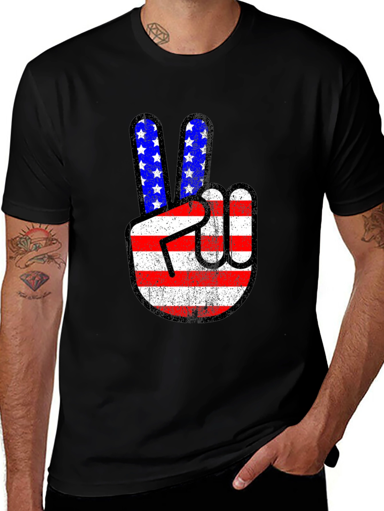Variant 27 of Patriotic Peace Sign Graphic T-Shirt
