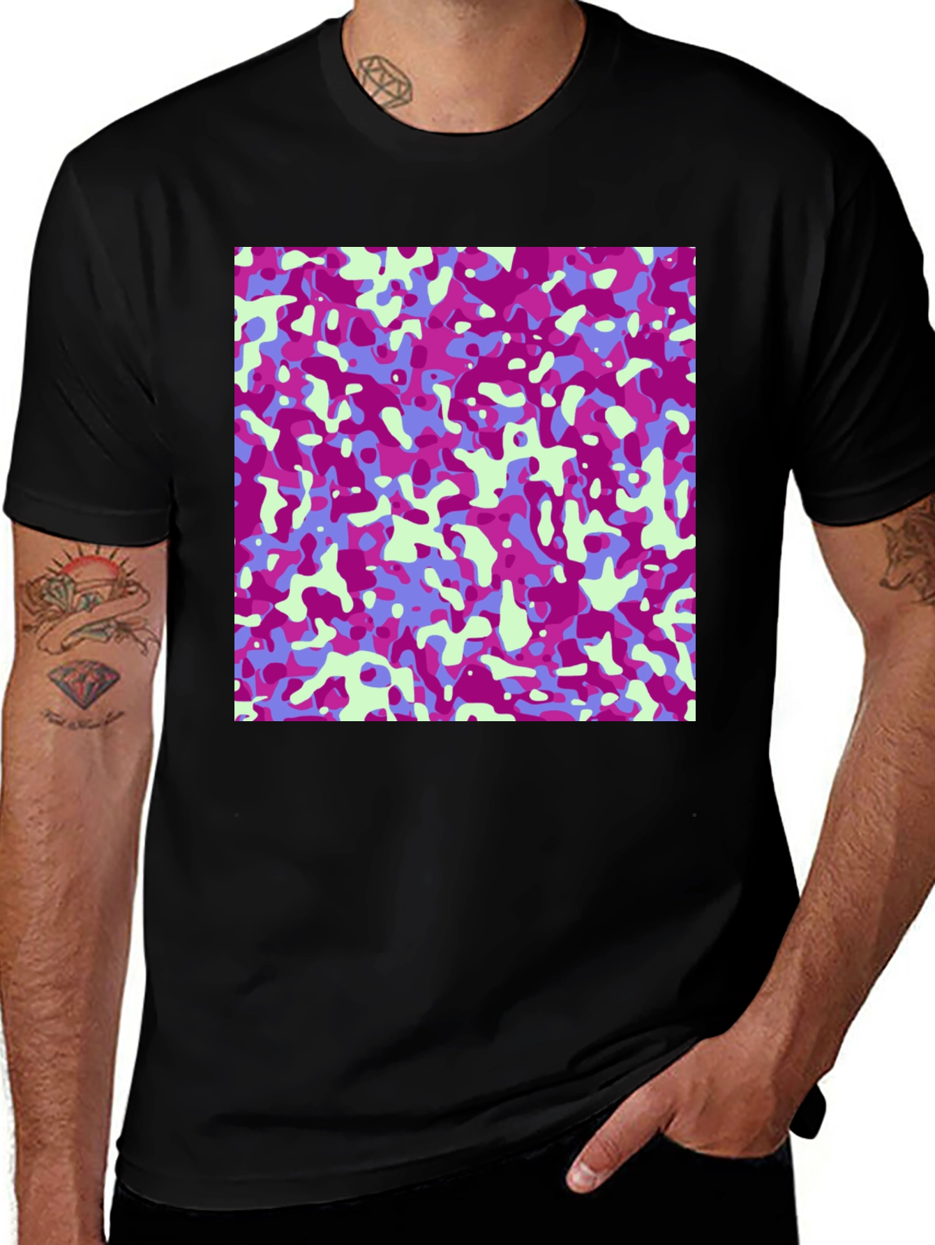 Variant 30 of Abstract Camo Print T-Shirt - Modern Style