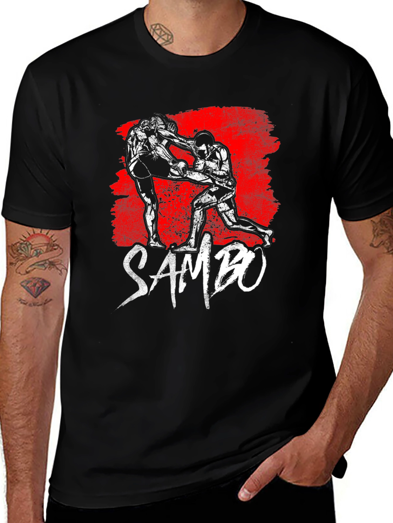 Sambo Martial Arts Graphic T-Shirt - Black