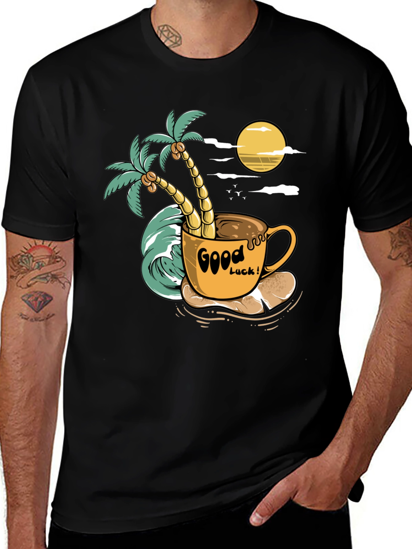 Good Luck Tropical Coffee T-Shirt