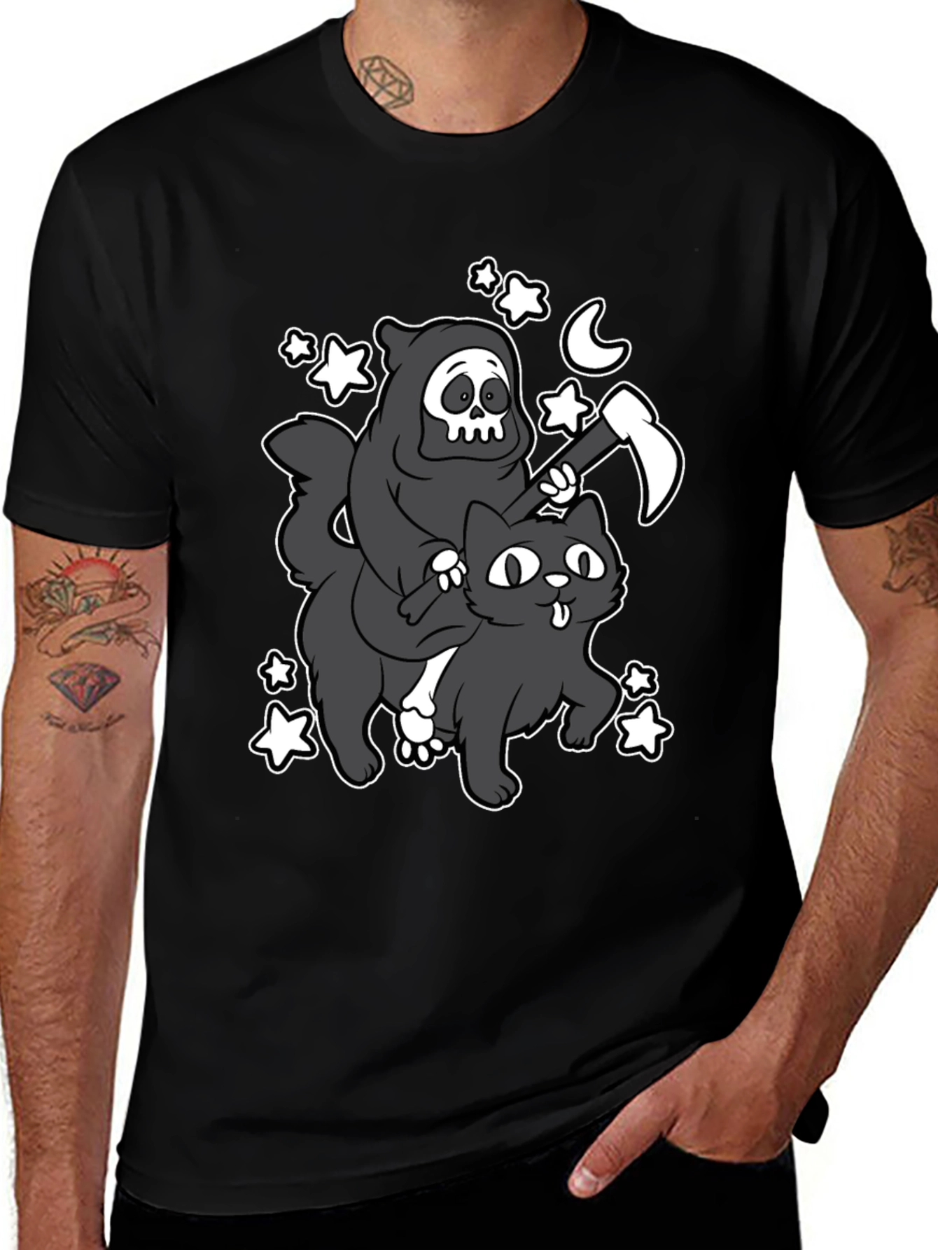 Variant 24 of Grim Reaper Cat Ride T-Shirt