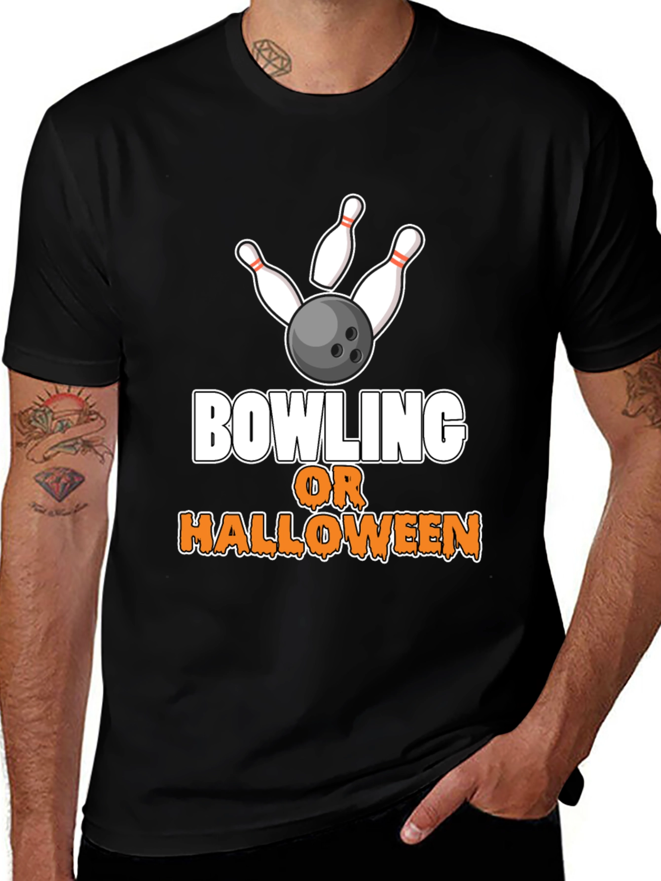 Bowling or Halloween Graphic Tee