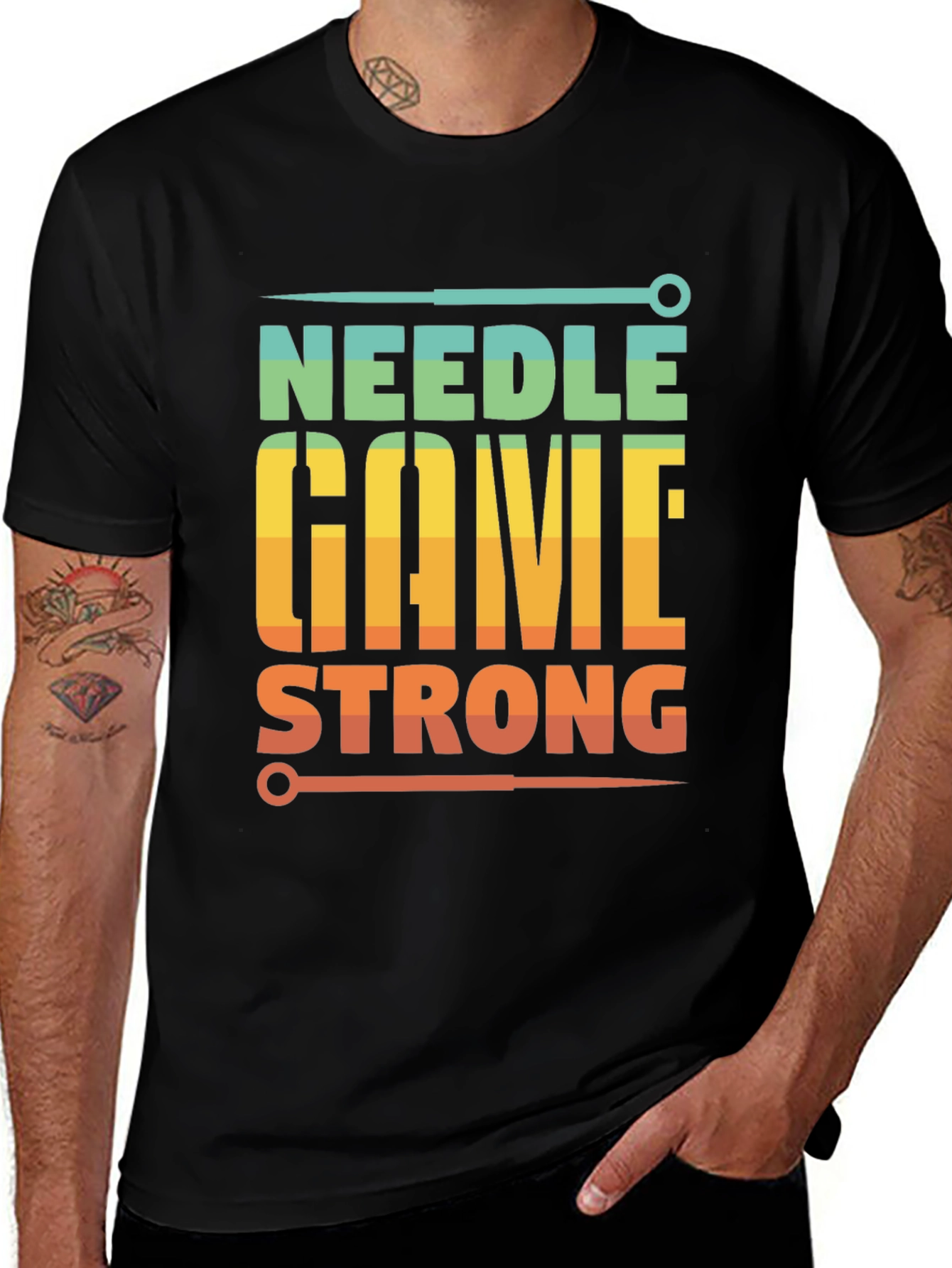Variant 4 of Needle Game Strong T-Shirt - Black