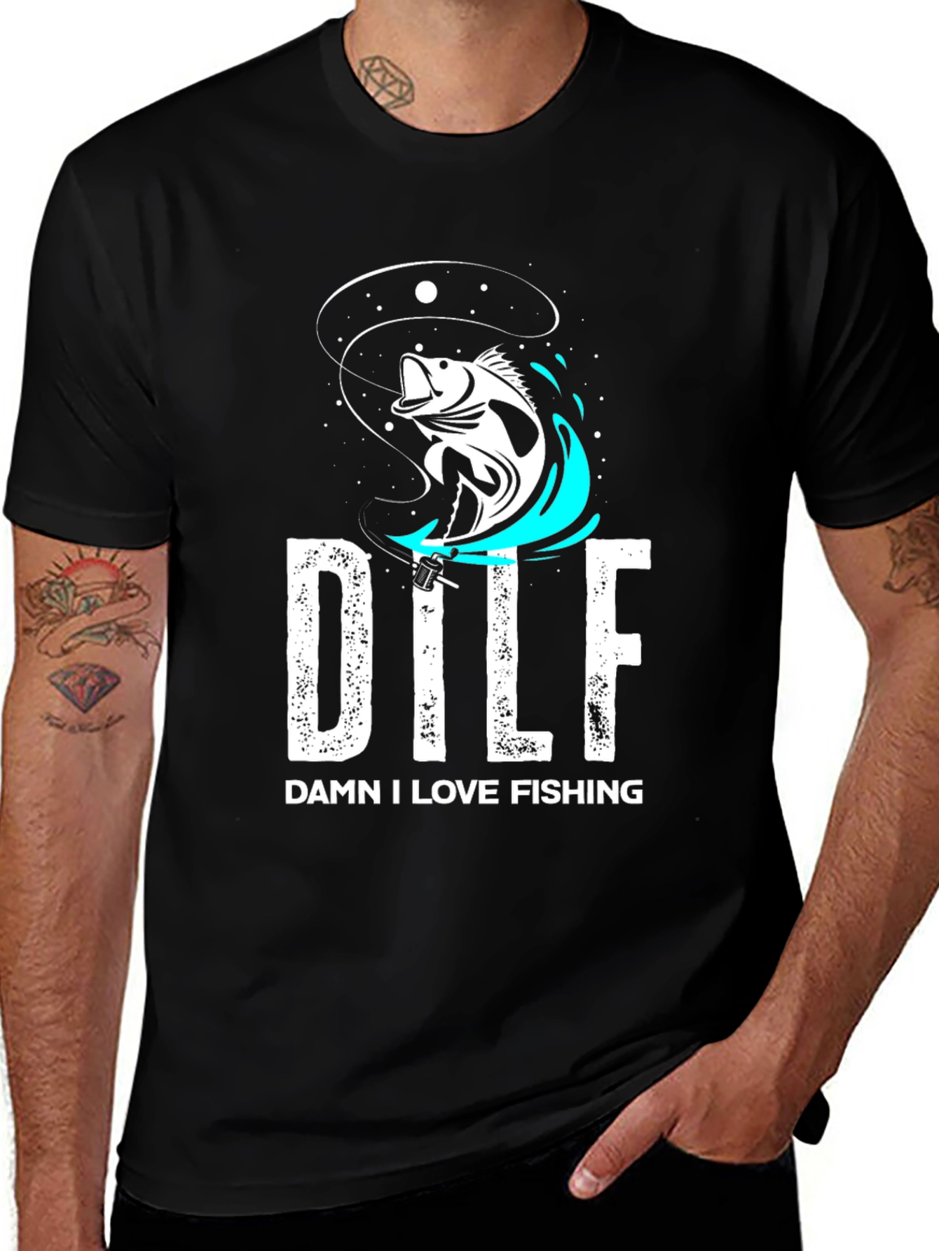 DILF Damn I Love Fishing Graphic Tee